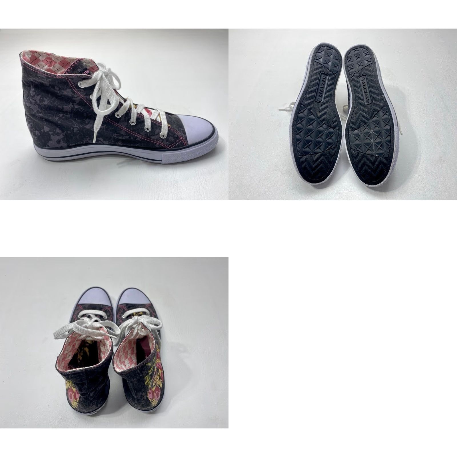 Ed Hardy VINTAGE Airwalk Love Ed Hardy Canvas High Top Sneakers Unisex Size 12 Lace Up EUC 1596 Size US L / EU 52-54 / 3 - 8 Thumbnail
