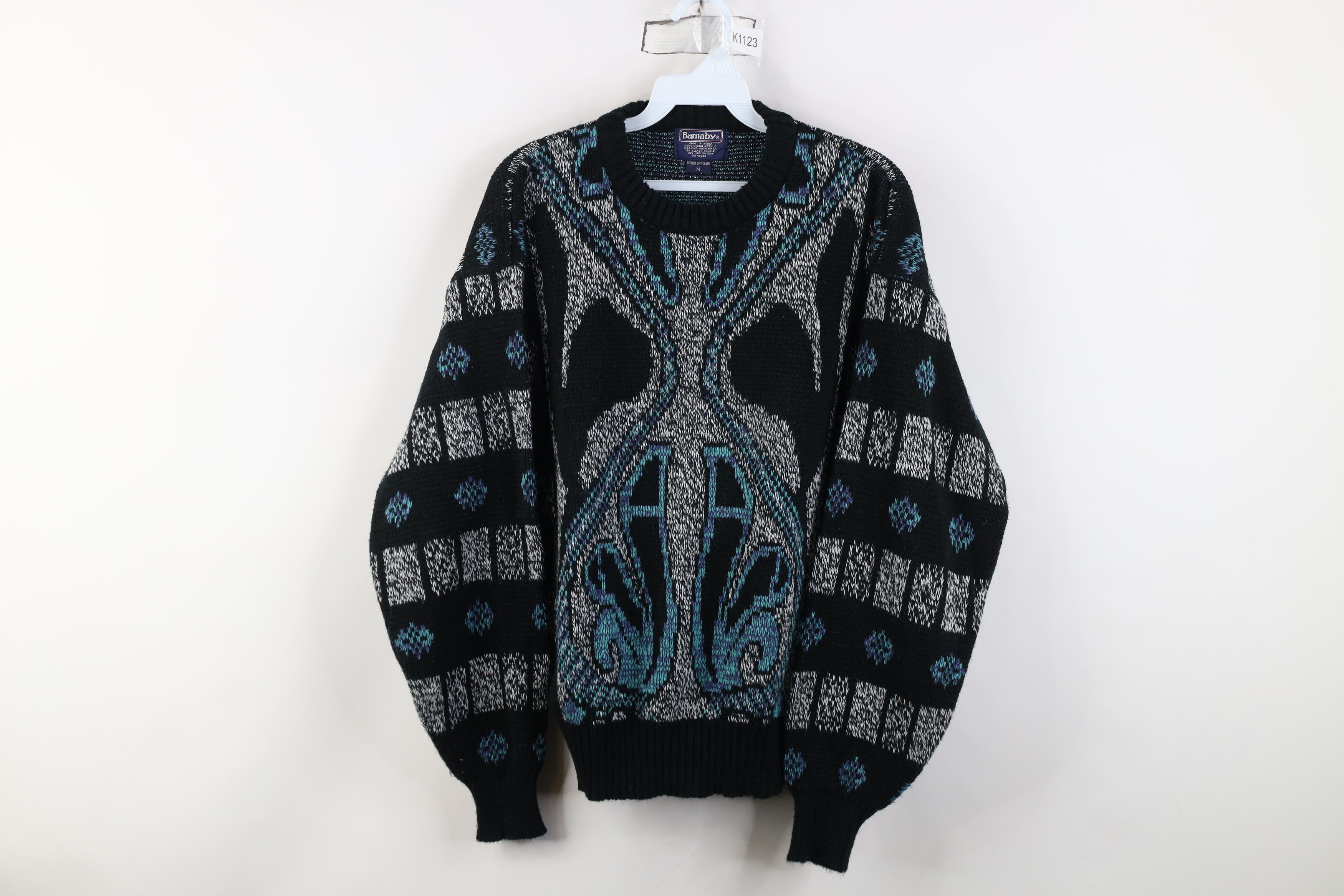 Vintage Vintage 90s Coogi Style Geometric Knit Crewneck Sweater Size M / US 6-8 / IT 42-44 - 1 Thumbnail