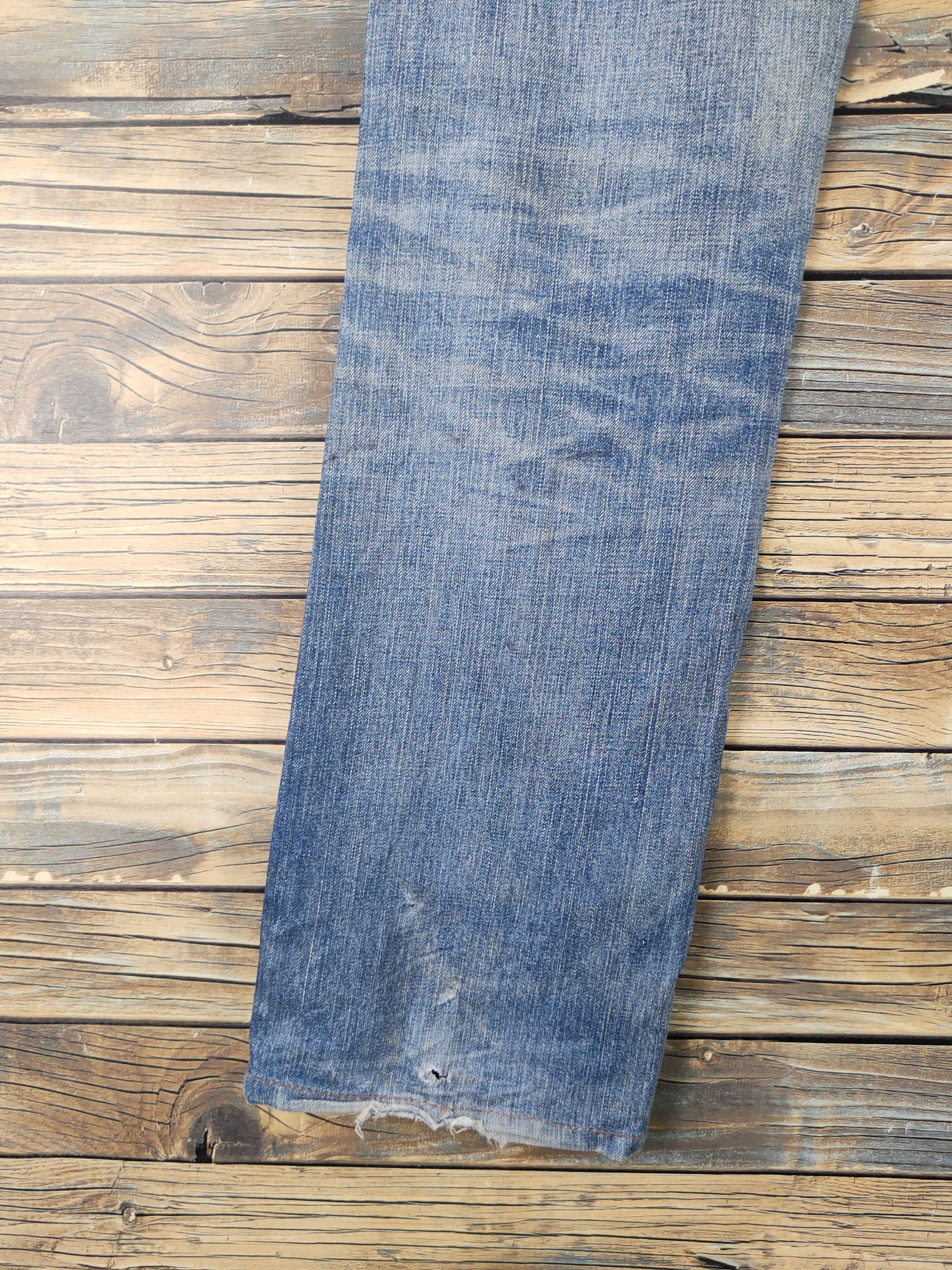 ABAHOUSE Abahouse Blue Distressed Ripped Jeans #W1955 Size US 33 - 9 Thumbnail