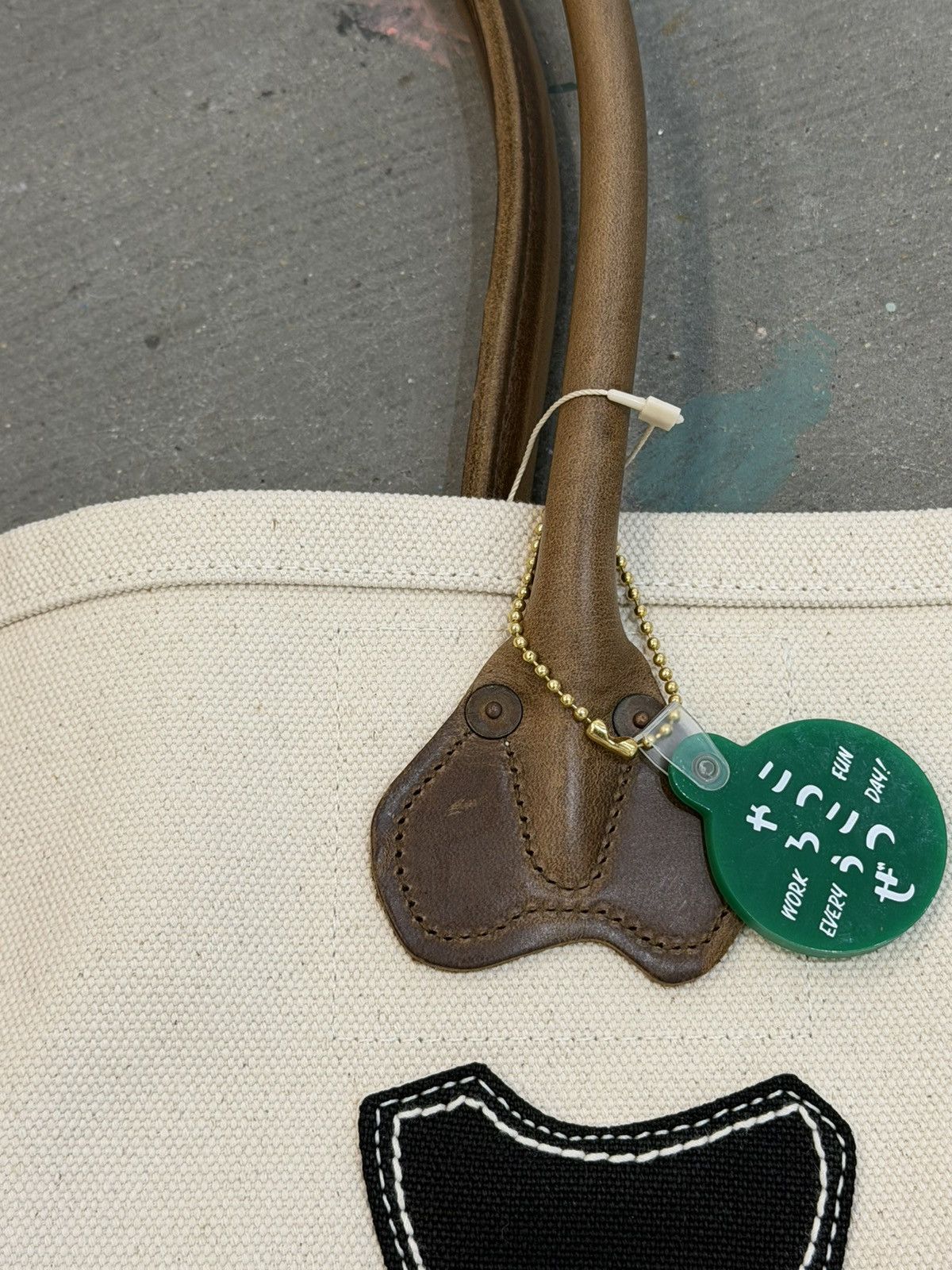Kapital KAPITAL Extra Large #4 Canvas KOTSU TOTE BAG S Ecru x Black Size ONE SIZE - 2 Thumbnail