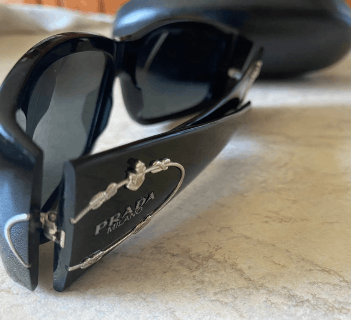 Prada PRADA Sunglasses Rectangle Wrap Shield Metal Symbole RI919 Size ONE SIZE - 3 Thumbnail