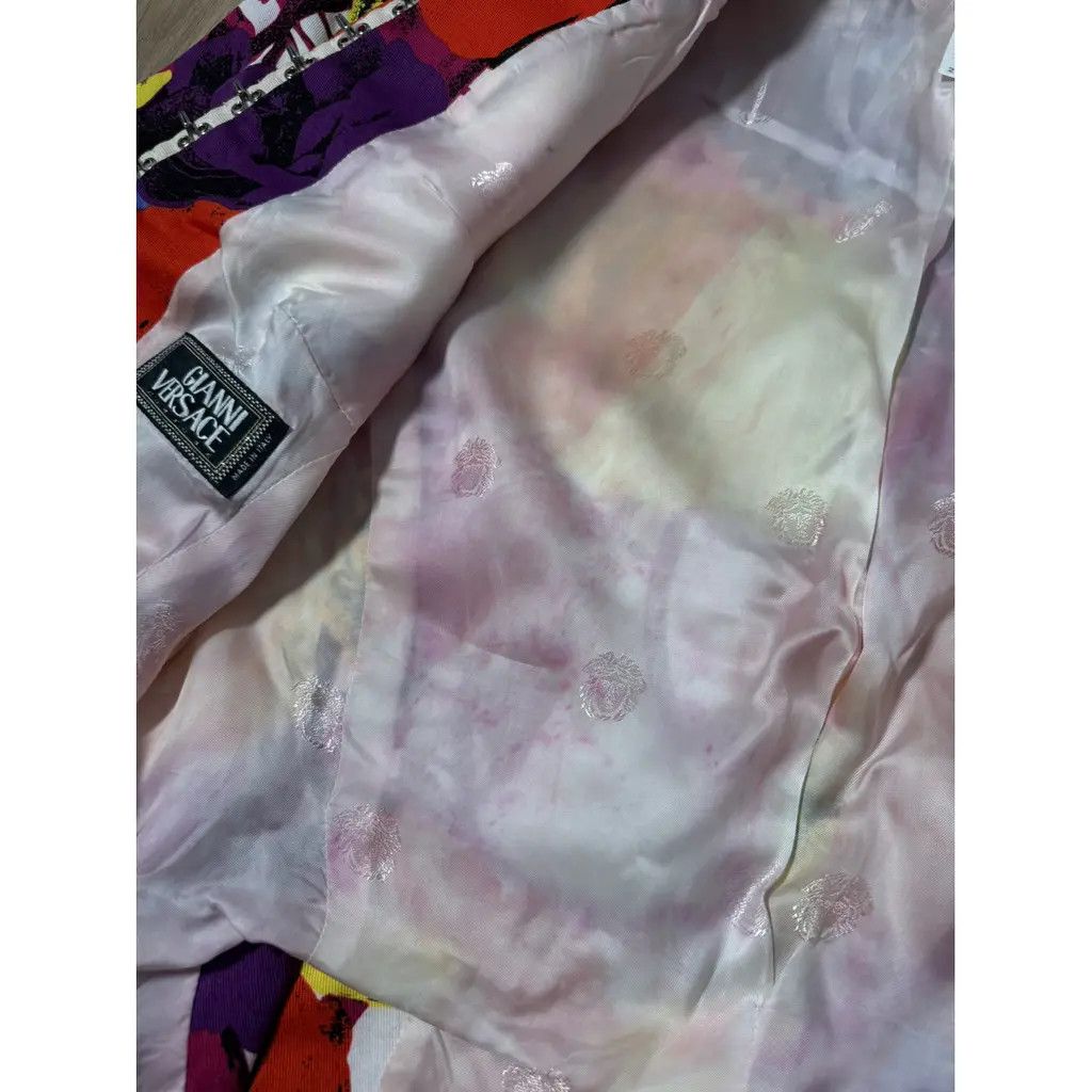 Versace GIANNI VERSACE Vintage Pop Art Blazer Jacket Rose Print IT42 Size M / US 6-8 / IT 42-44 - 8 Thumbnail