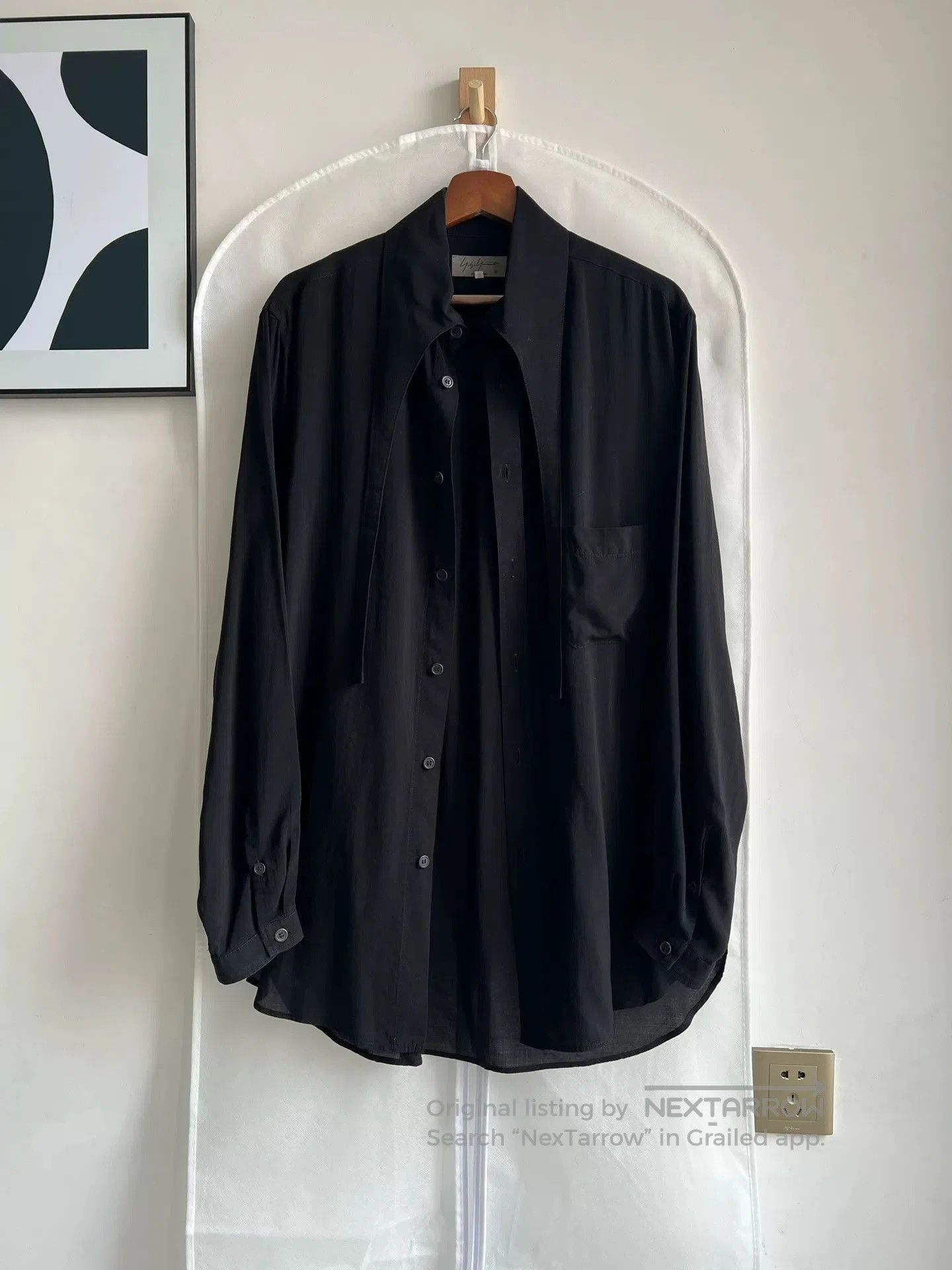 Yohji Yamamoto Yohji Yamamoto Black Tencel Shirt. Size US M / EU 48-50 / 2 - 3 Thumbnail