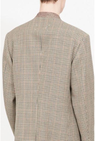 Maison Margiela o1w1db11225 Herringbone Pattern Collarless Coat Multicolor Size US L / EU 52-54 / 3 - 3 Thumbnail