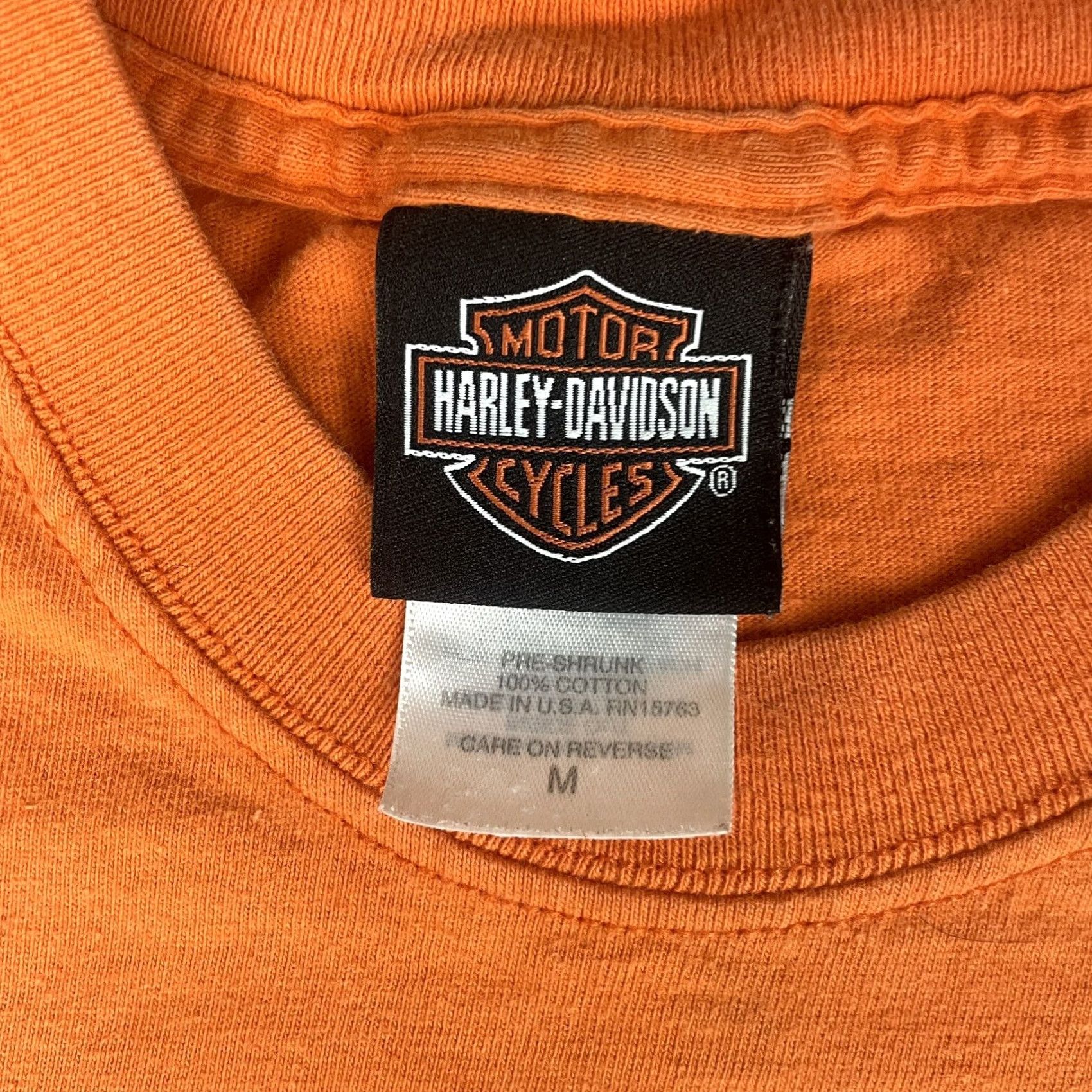 Harley Davidson VINTAGE Harley-Davidson Tshirt Adult M Orange Pocket Distressed NY Med* Shirt Mens"} Size US M / EU 48-50 / 2 - 5 Thumbnail