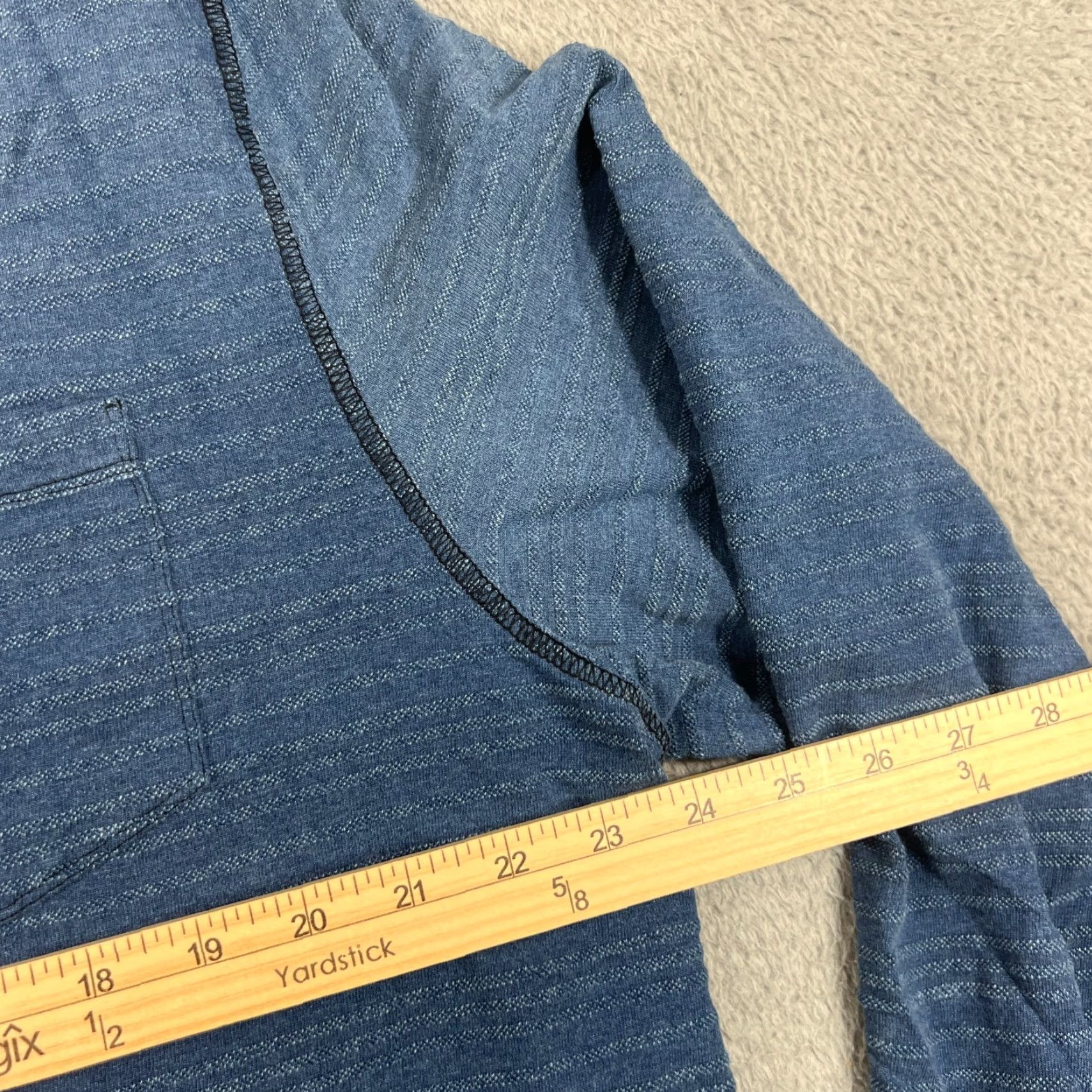 Carbon2Cobalt VINTAGE Carbon 2 Cobalt Shirt Mens XL Blue Watermark Striped Henley Long Sleeve Size US XL / EU 56 / 4 - 5 Thumbnail