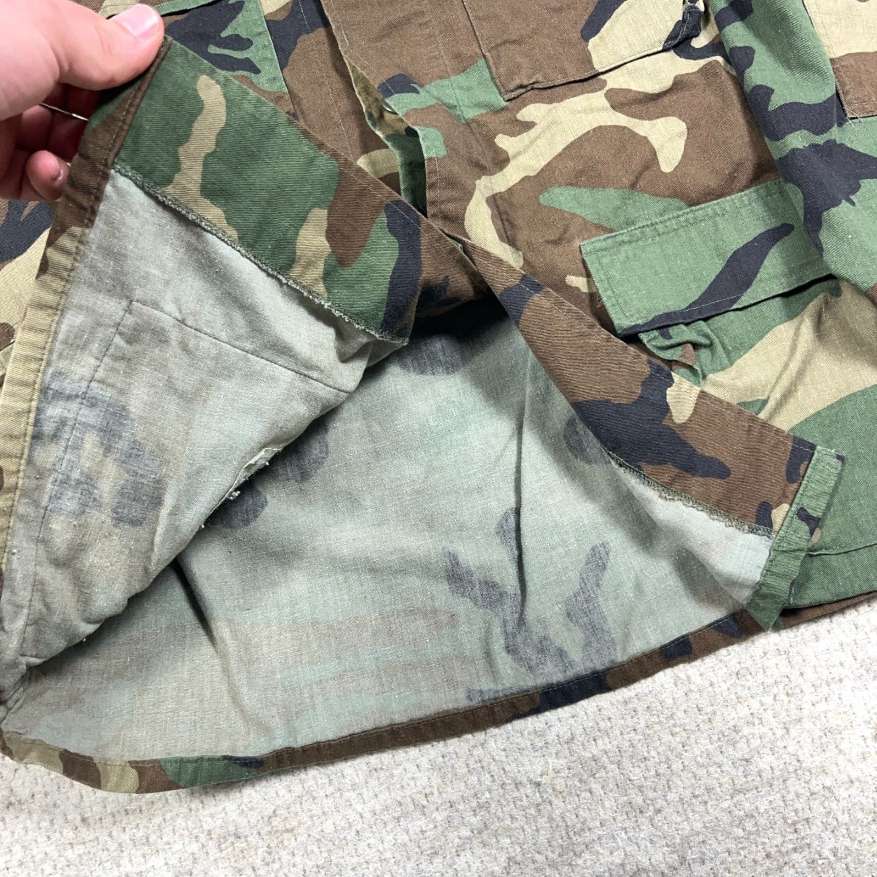 Vintage VINTAGE Military Field Jacket Mens Small Woodland Camo Coat Ripstop Unlined 90s Y2K Camouflage Jacket Mens Small Green 40 in Chest Wool? Size US S / EU 44-46 / 1 - 6 Thumbnail