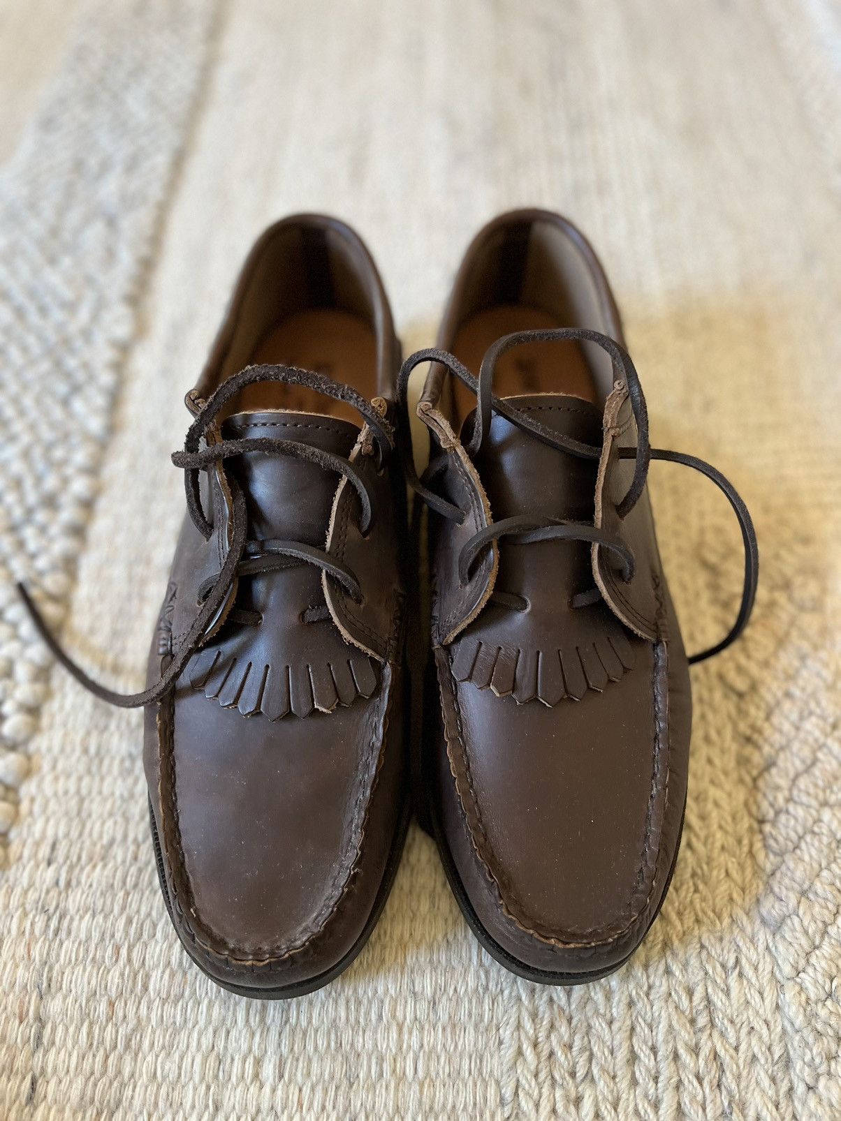 image of Yuketen Blucher With Kiltie Shoes in Dark Brown, Men's (Size 10)