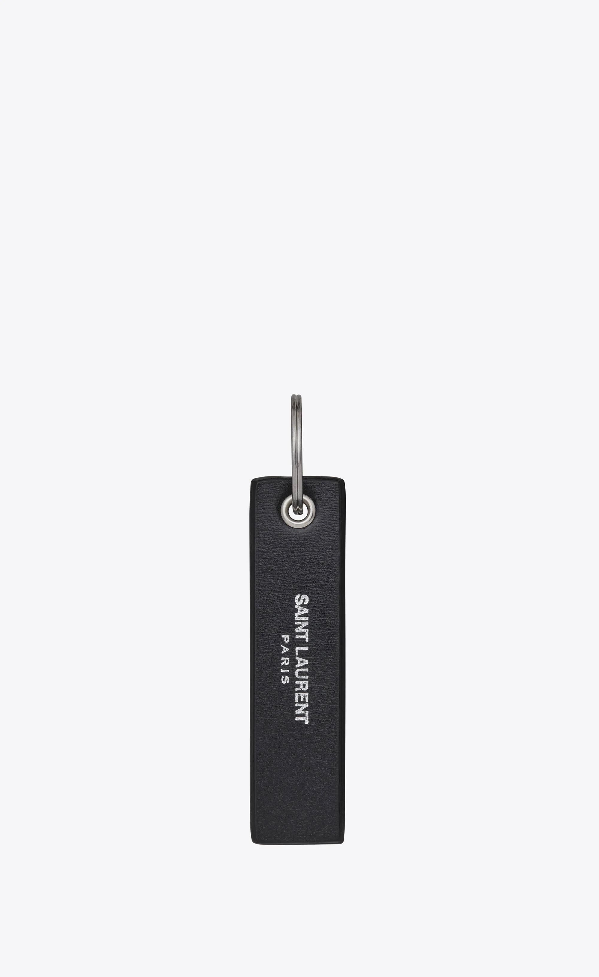 Saint Laurent Paris o1b1hav111224 Size: OS / Leather Keyring in Black Size ONE SIZE - 1 Thumbnail