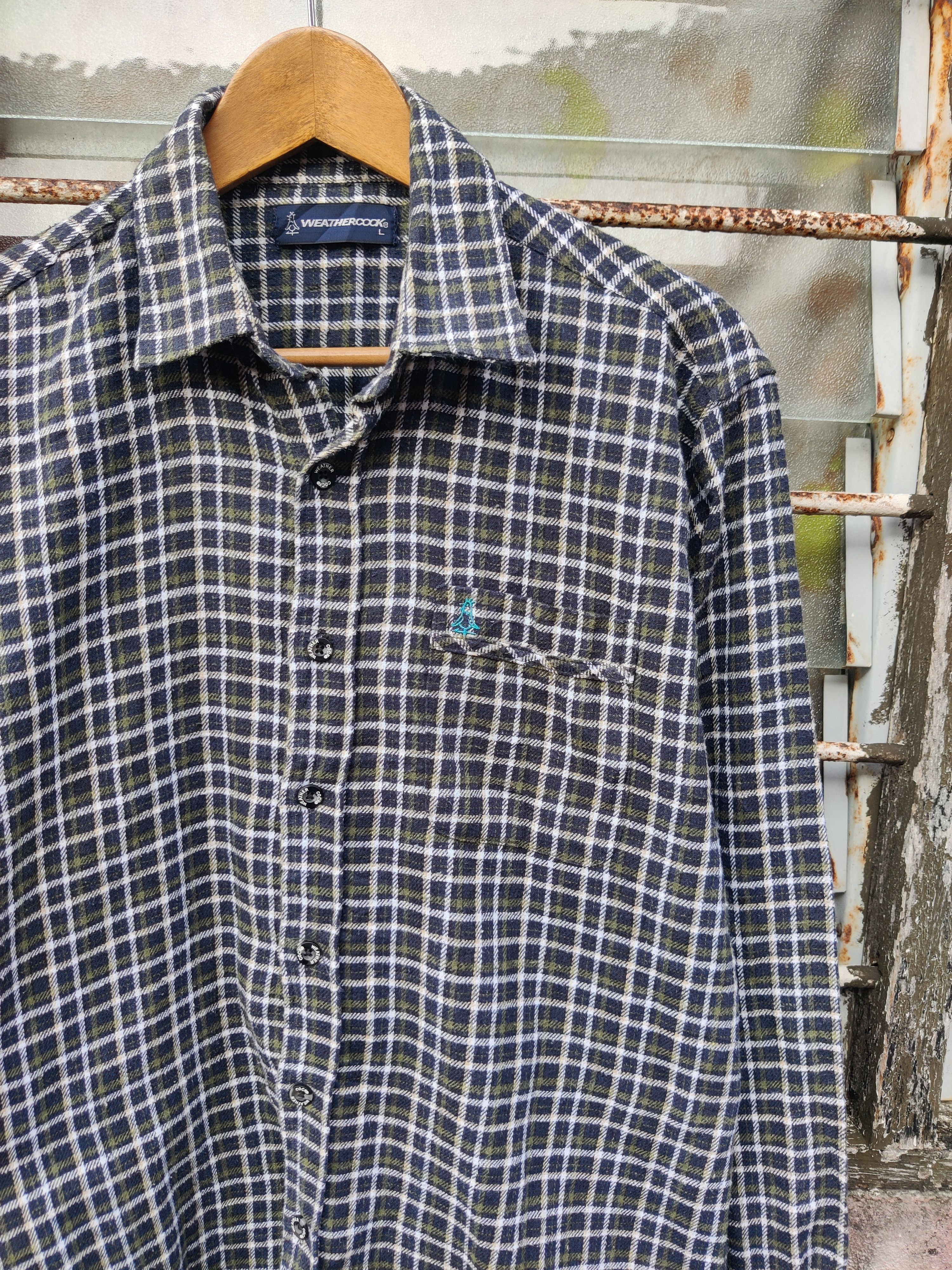 Japanese Brand Vintage Weathercock Checkers Flannel Shirt Size US L / EU 52-54 / 3 - 2 Thumbnail