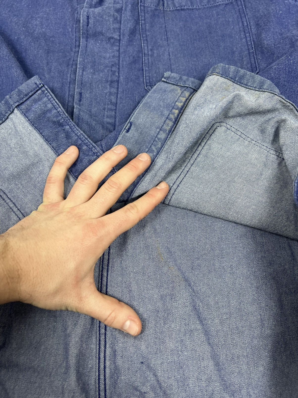 Other Vintage French Worker Work Jacket Cotton Blue Size US XL / EU 56 / 4 - 13 Thumbnail