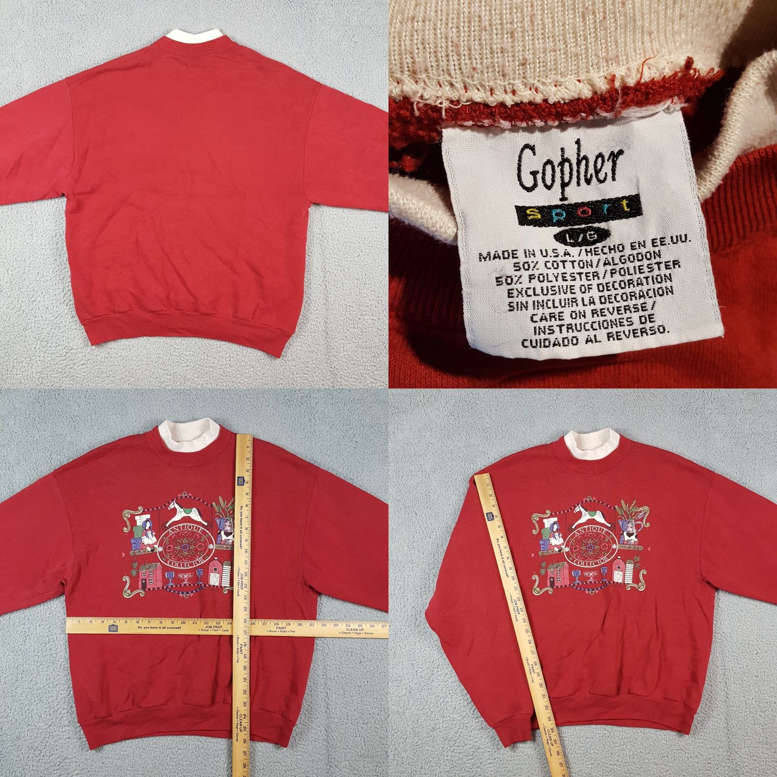 Vintage VINTAGE Gopher Sweatshirt Barn Farm Crewneck Sweatshirt Women L Red 90s Antique Collectible Pullover Crew Neck Casual Fall Winter Size L / US 10 / IT 46 - 8 Thumbnail