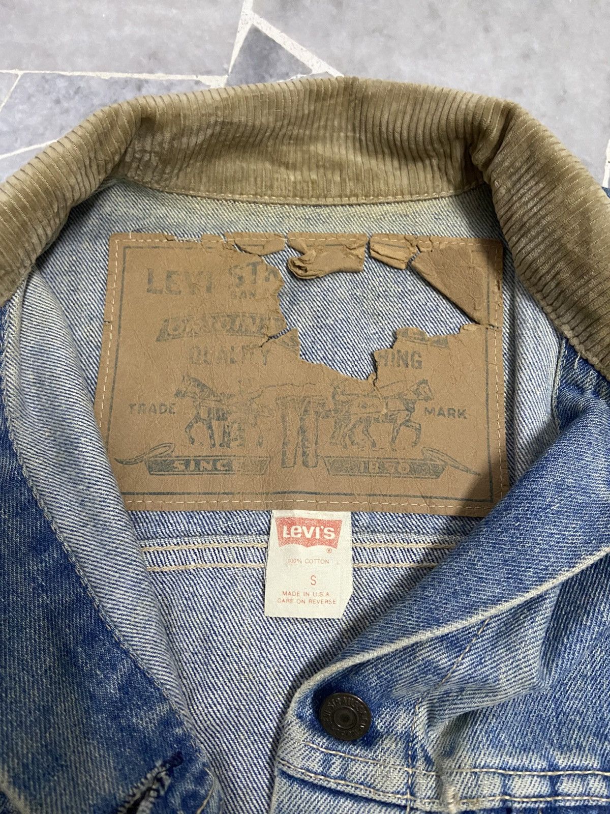 Levi's Vintage 80s Levis Denim Jacket Trucker 77932 Size US S / EU 44-46 / 1 - 6 Thumbnail
