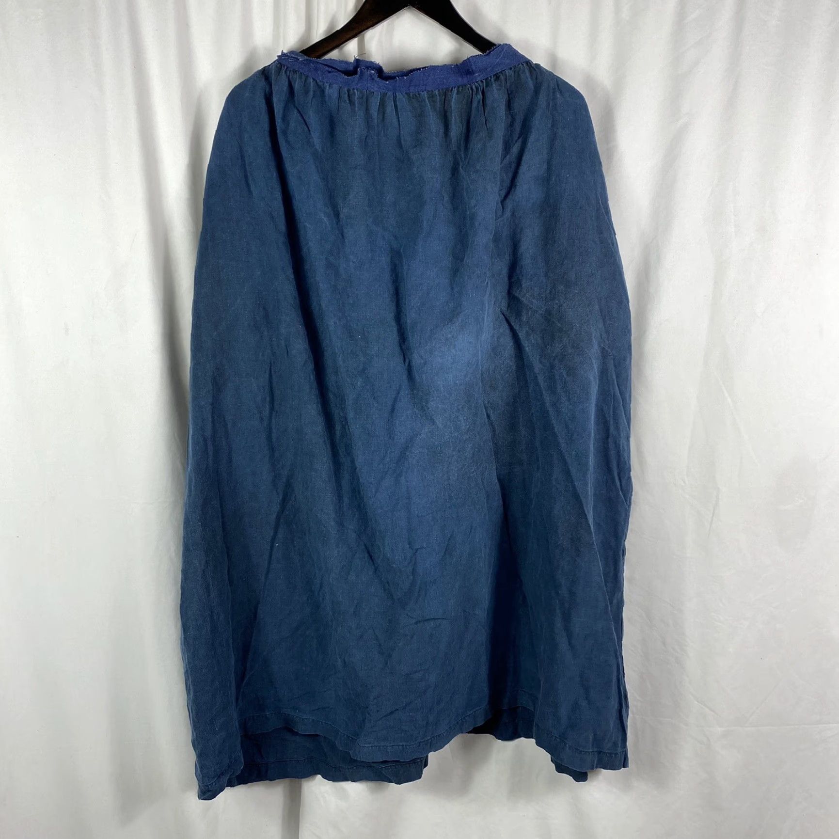 Vintage VINTAGE Original 1800s French Pure Linen Indigo Biaude Smock Size ONE SIZE - 7 Thumbnail