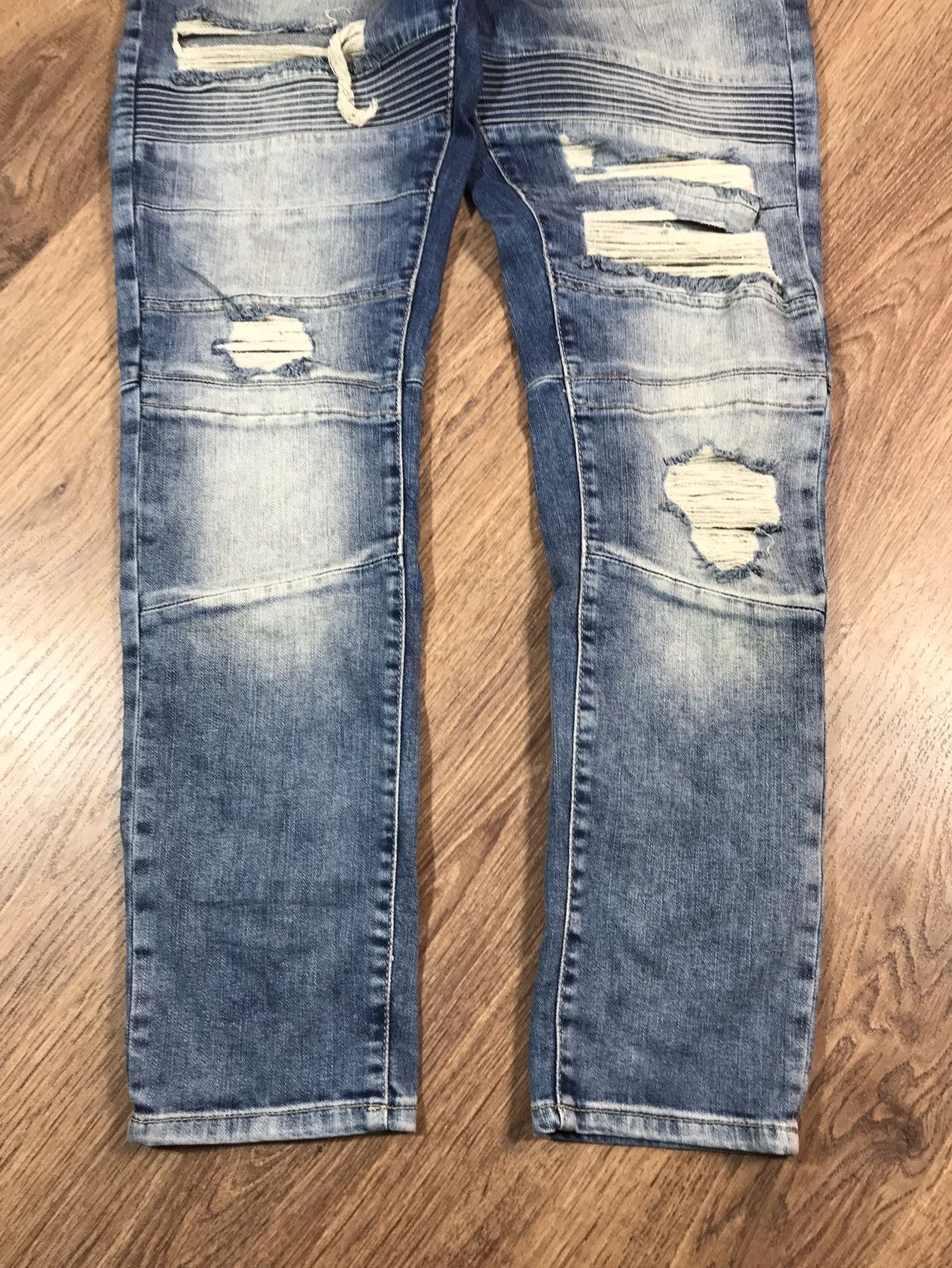 Designer × Vintage Ashes To DVST Distressed Biker Denim Pants Jeans Size US 33 - 2 Thumbnail