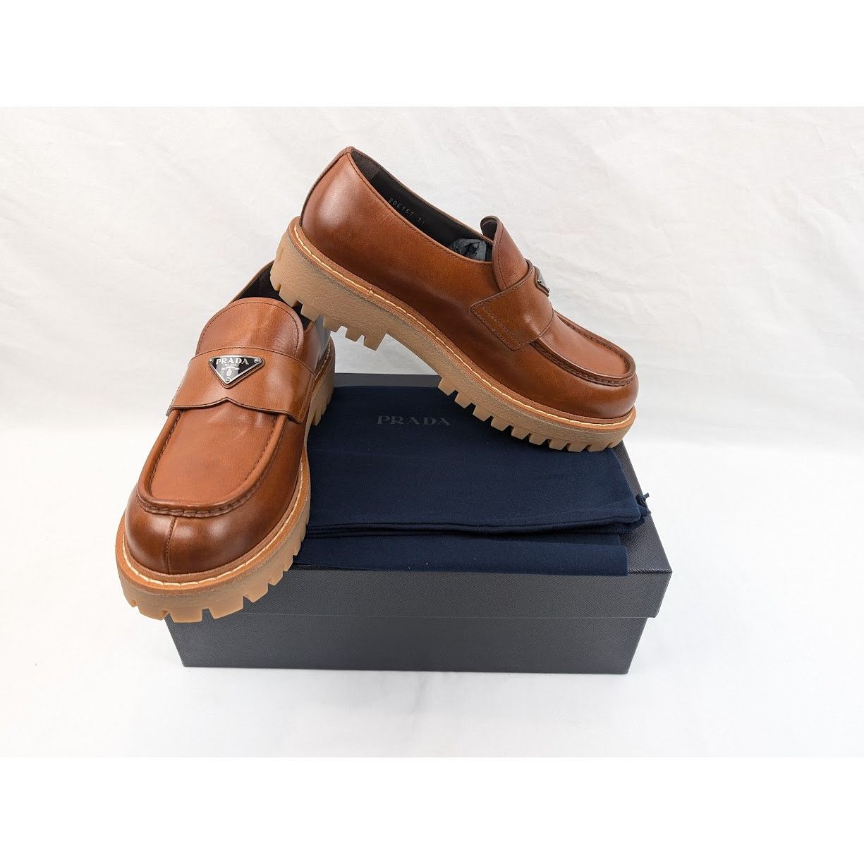 Prada o1rshd1 Calzature Uomo Shoes in Cognac Size US 12 / EU 45 - 18 Thumbnail