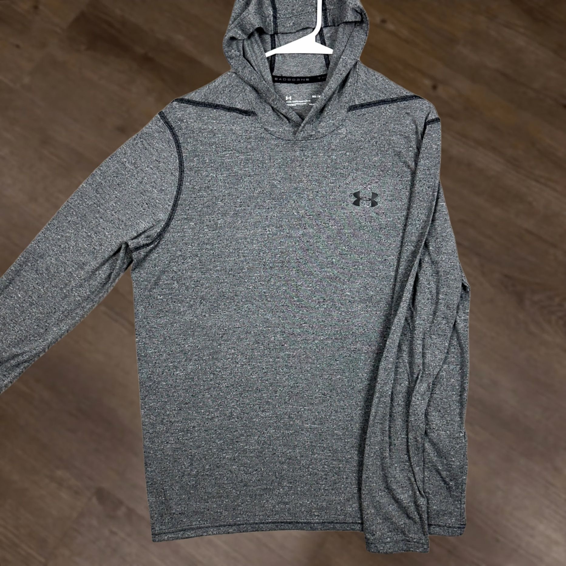 Under Armour Under Armour HeatGear Hoodie Sweatshirt Mens M Gray Heather Athletic Loose Fit Pullover Hooded Long Sleeve Size US M / EU 48-50 / 2 - 1 Thumbnail