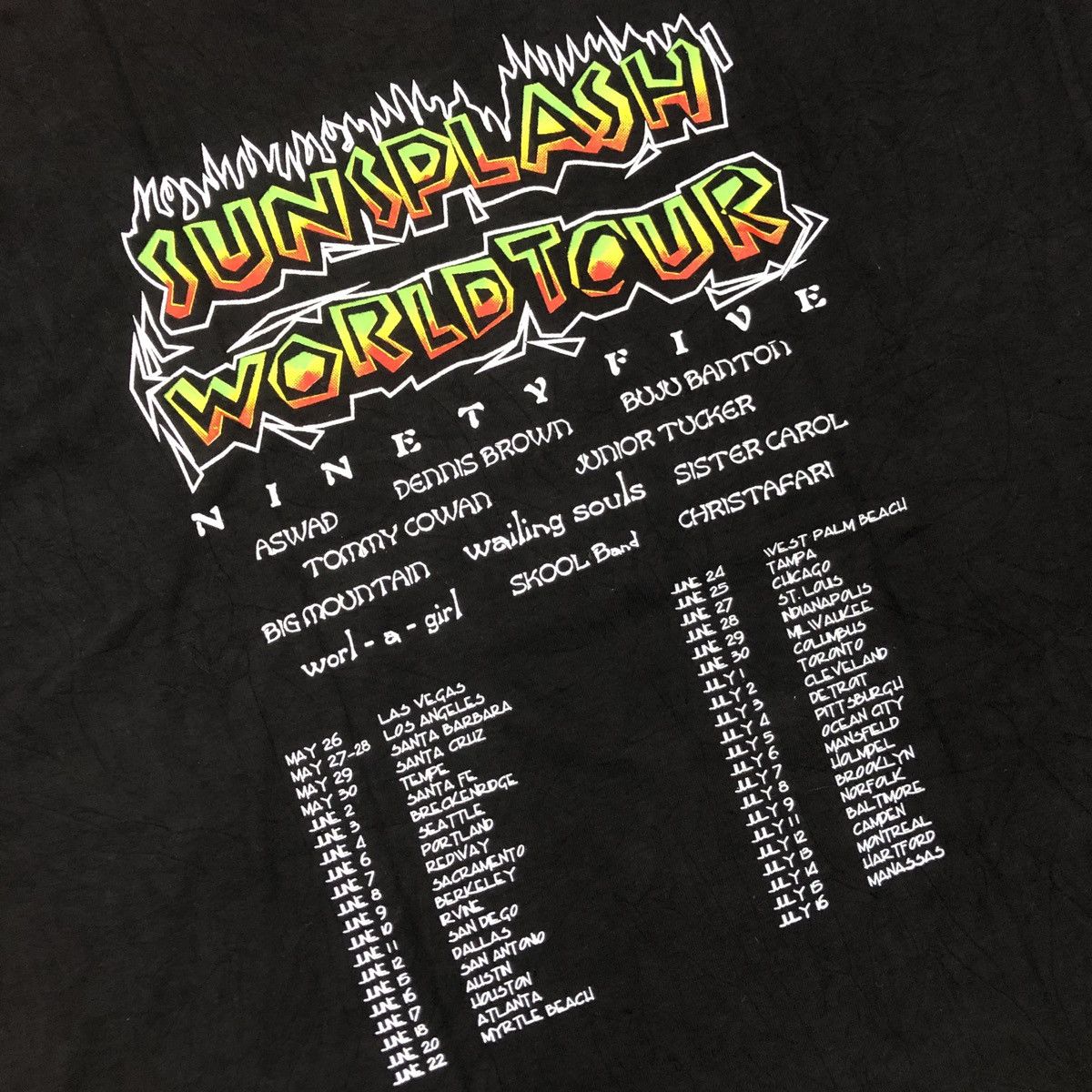 Band Tees RARE!!! Vintage Sunsplash world tour 1995 t-shirt Size US XL / EU 56 / 4 - 4 Thumbnail