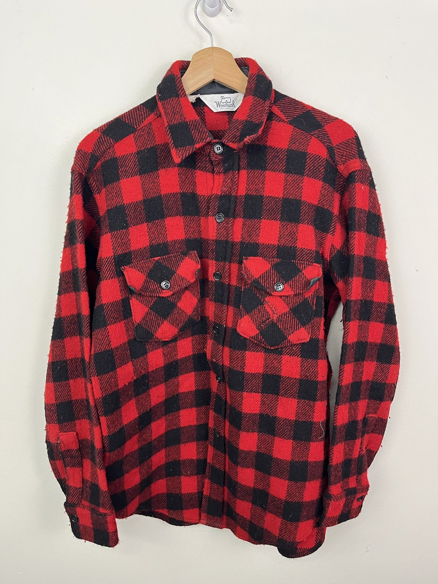 Flannel × Vintage × Woolrich Woolen Mills Vitnage 80s Woolrich Buffalo Plaid Thick Wool Flannel Shirt Size M Size US M / EU 48-50 / 2 - 1 Thumbnail