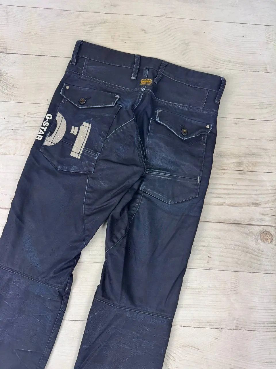 G-Star Vintage G Star Raw Big Logo Cargo Denim Jeans Pants Y2K 90s Size US 33 - 15 Thumbnail