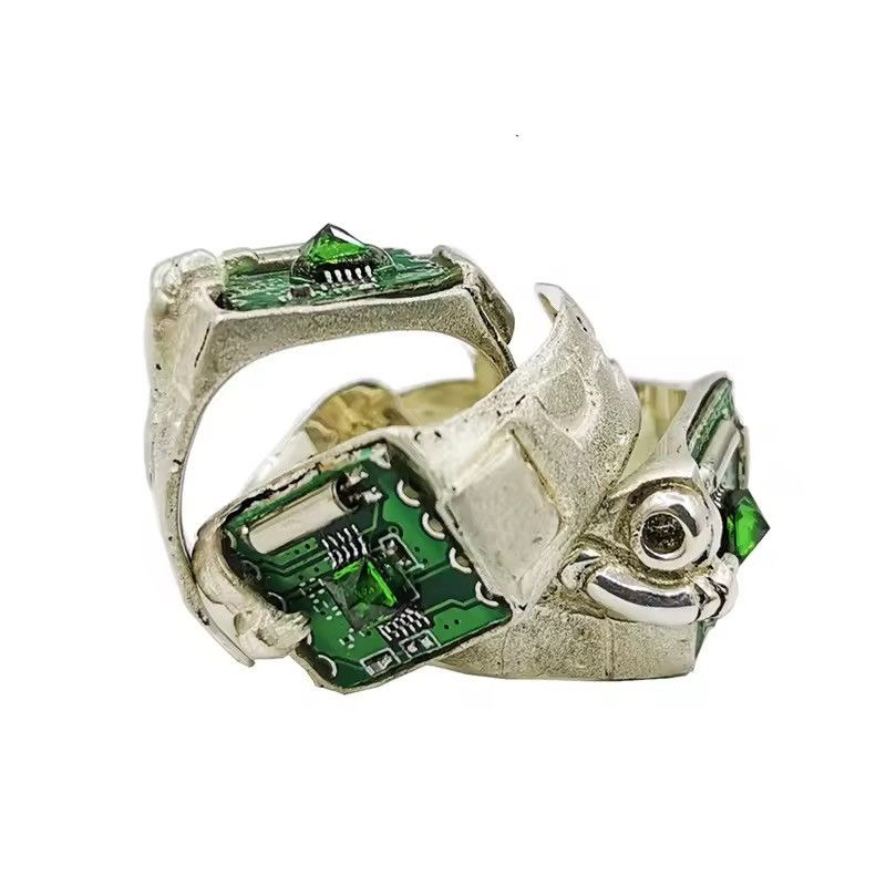 Other Silver 925 Punk Gothic Skeleton Skull Retro Vintage Ring Size ONE SIZE - 1 Thumbnail