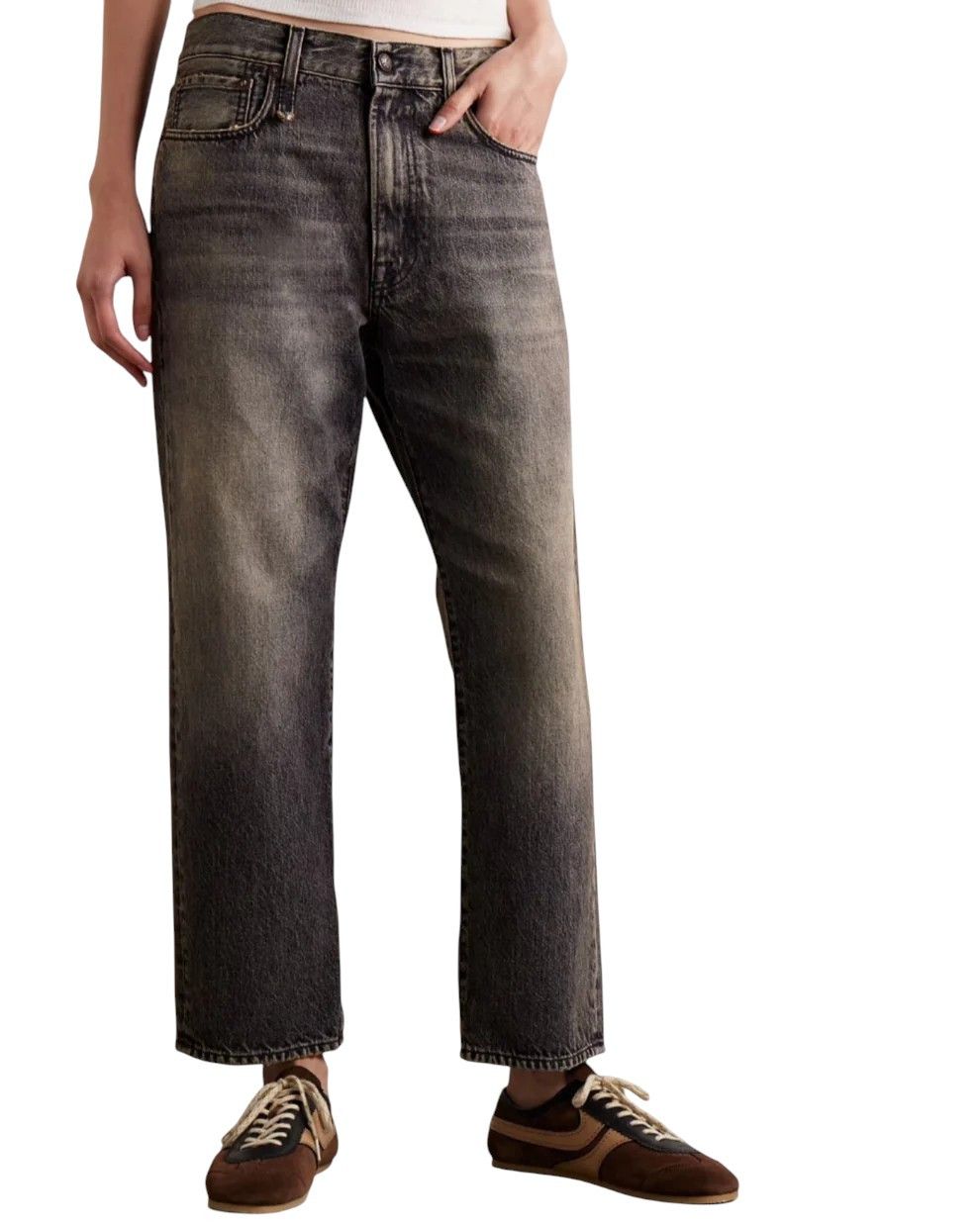 R13 BOYFRIEND 29 Leyton Black Faded Zip FW25 86683 Size 29" - 1 Thumbnail