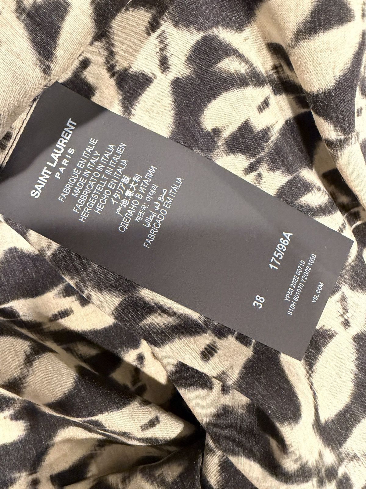 Saint Laurent Paris Saint Laurent men abstract print silk shirt. 38/M. $890 Size US M / EU 48-50 / 2 - 10 Thumbnail