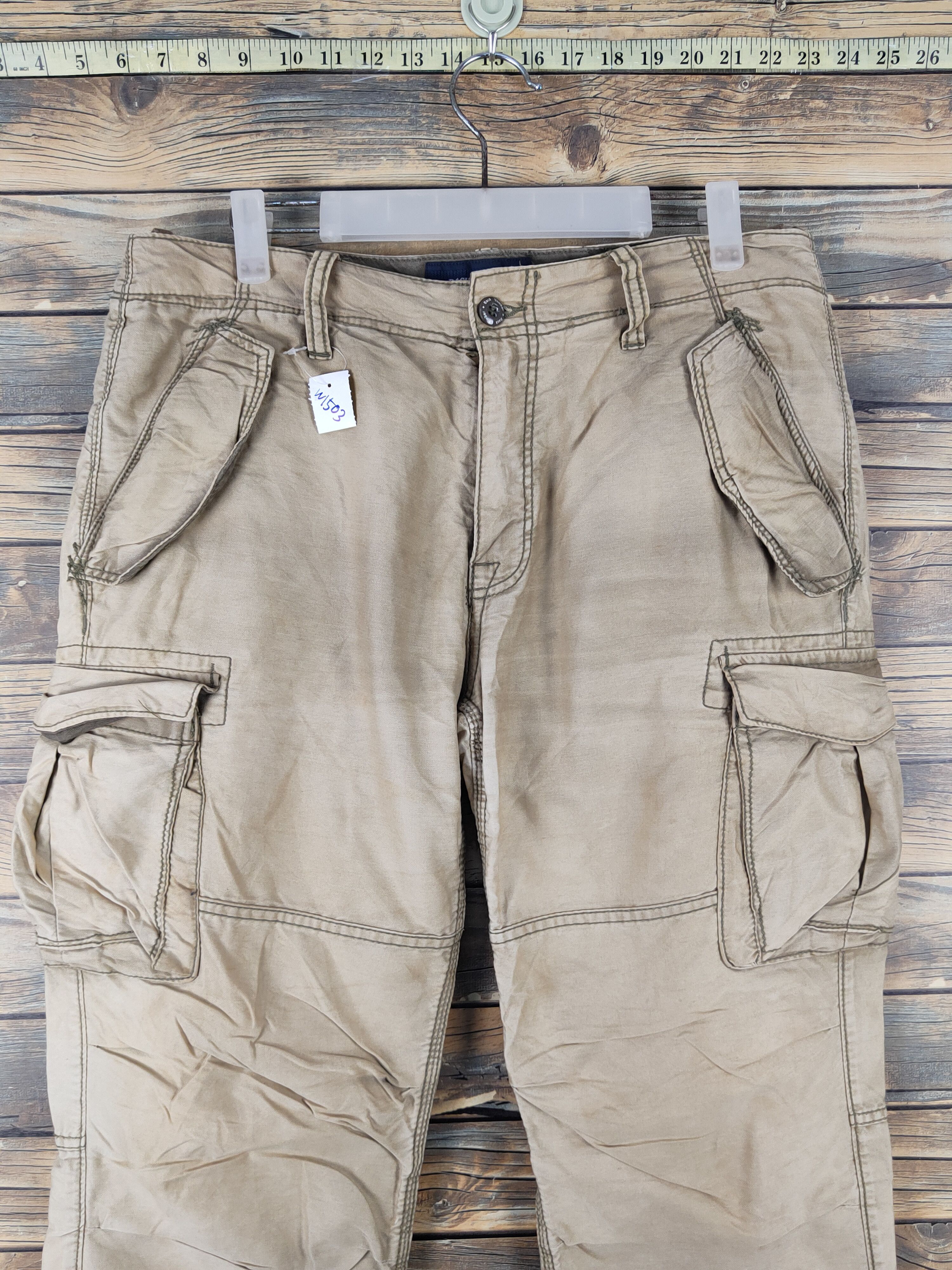 Japanese Brand Back Number Beige Multipocket Tactical Cargo Pants #W1503 Size US 33 - 2 Thumbnail