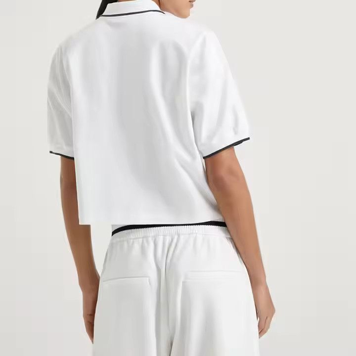 Brunello Cucinelli o1la1rc1a0425 Polo T-Shirt in White Size XL / US 12-14 / IT 48-50 - 2 Thumbnail