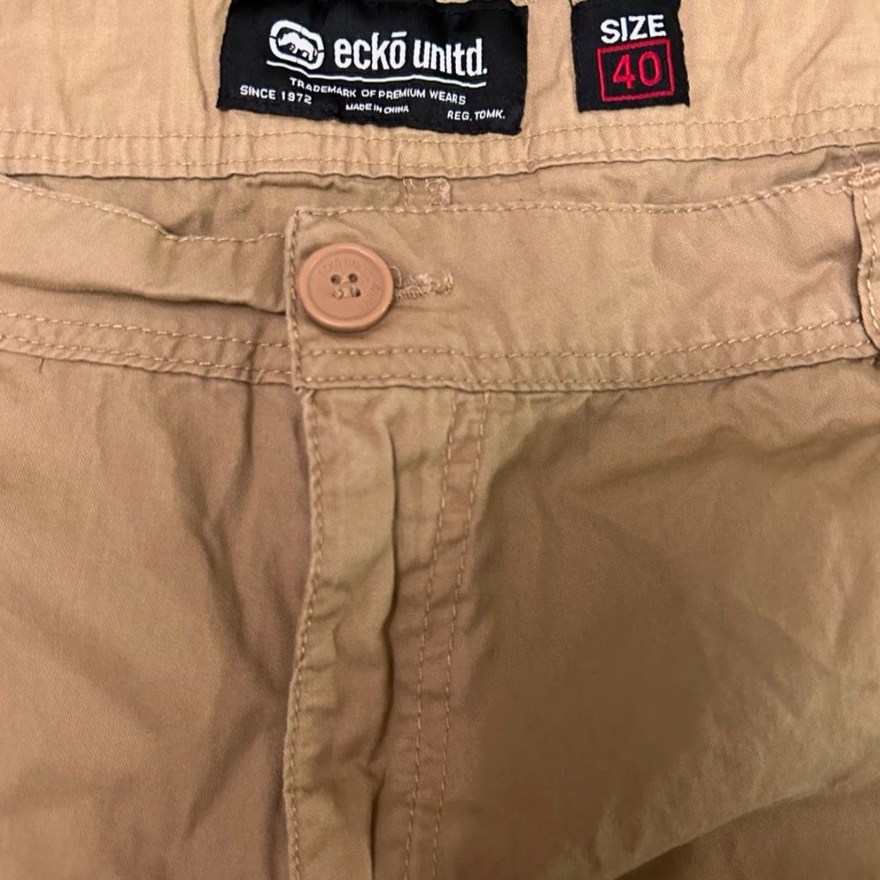 Ecko Unltd. VINTAGE Ecko Unltd Cargo Shorts Baggy Hip Hop Skater Mens 40 Beige Pockets 90s Y2k Size US 40 / EU 56 - 3 Thumbnail