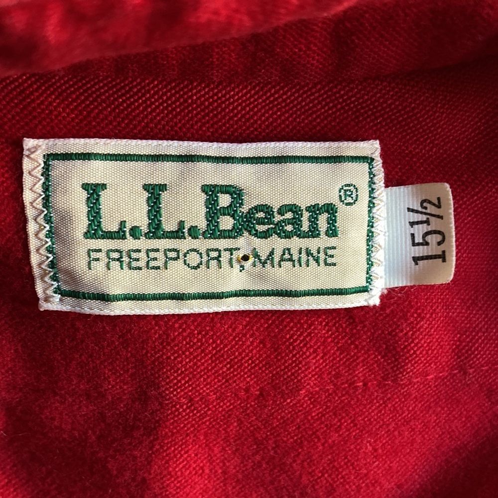 L.L. Bean L. L. Bean Mens Red Cotton Shirt 15.5 M / L Size US M / EU 48-50 / 2 - 2 Thumbnail