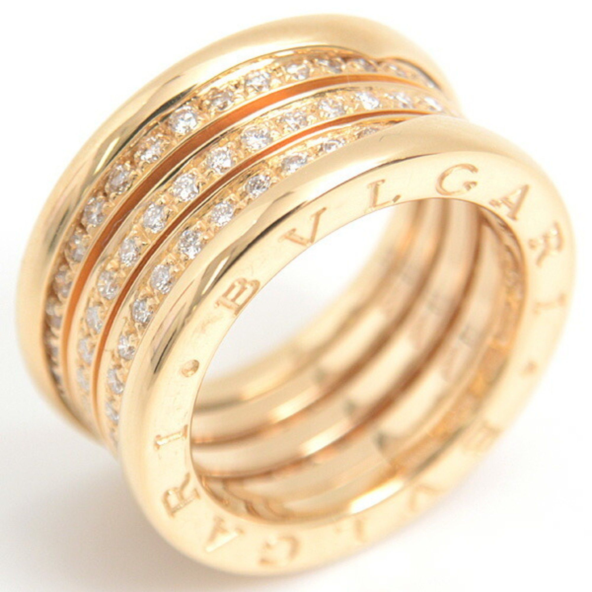 BVLGARI Women's B-ZERO1 Full Diamond Ring Yellow Gold 750YG