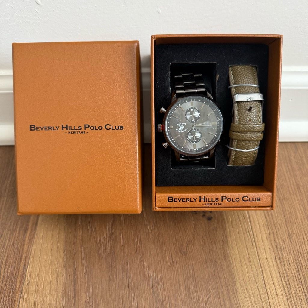 Beverly Hills Polo Club NIB Beverly Hills Polo Club Watch 2 Bands Gunmetal Line Brow Size ONE SIZE - 1 Thumbnail