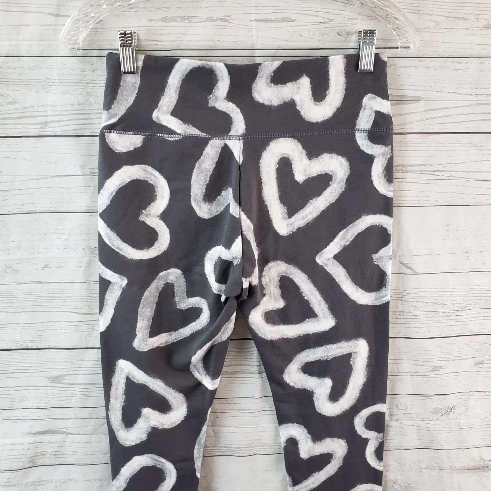 Vintage VINTAGE? Wild Fable Womens Leggings Sz Small Gray White Heart Print Cotton Blend Size 28" / US 6 / IT 42 - 4 Thumbnail