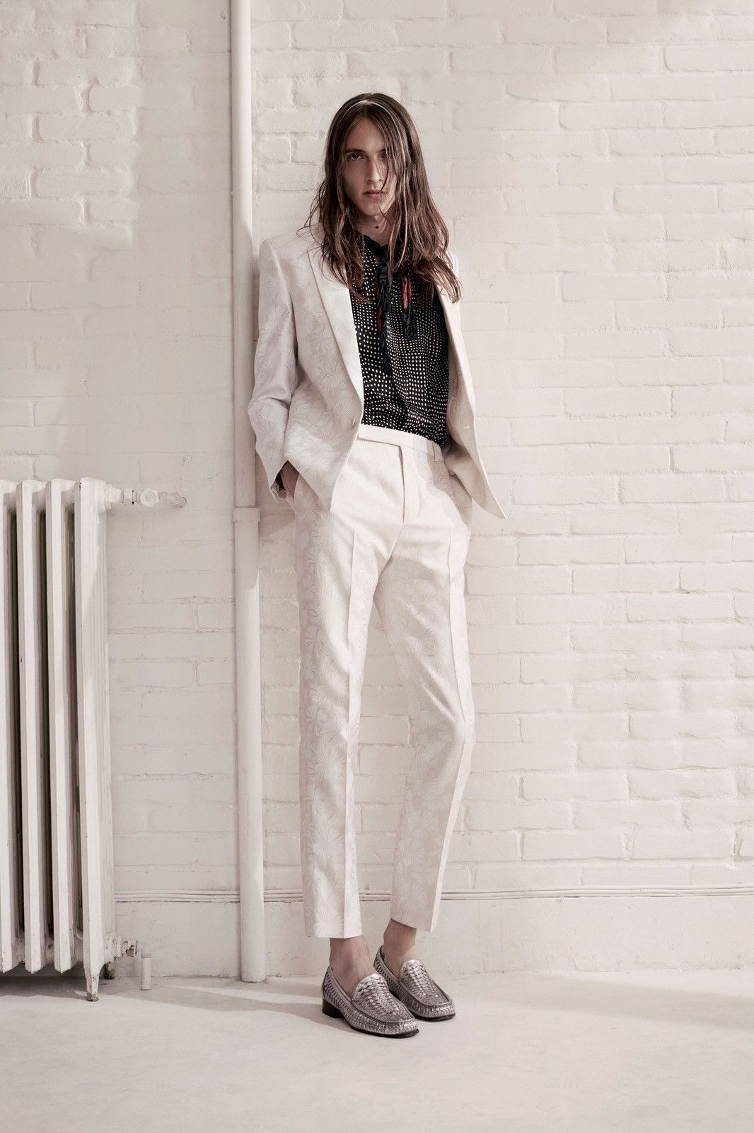Saint Laurent Paris Saint Laurent Paris SS21 Jacquard Wool-Silk Blend Trouser Size US 29 - 1 Thumbnail