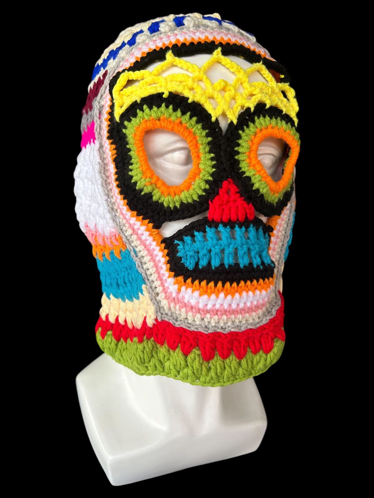 Japanese Brand × Kapital × Vintage Balaclava Masked Crochet Knitted Handmade Rare ☠️☠️ Size ONE SIZE - 1 Thumbnail