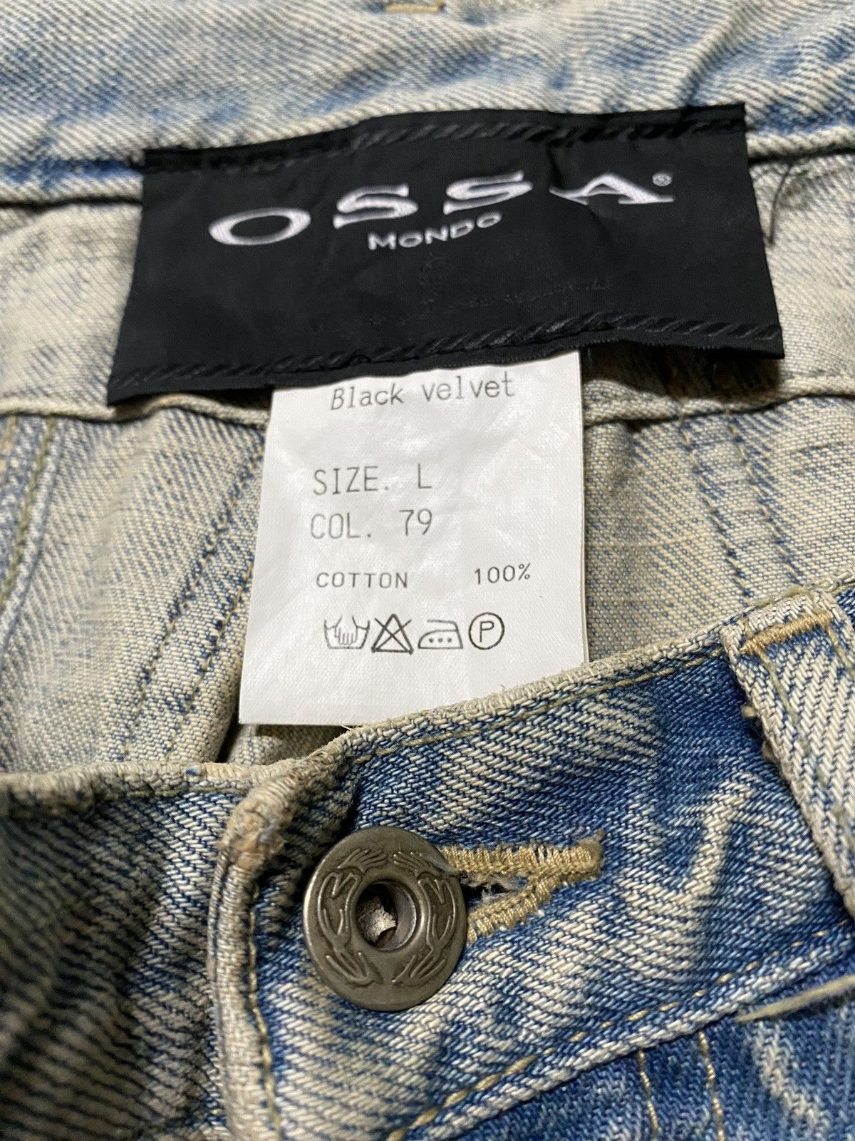 Japanese Brand × Vintage Flare Jeans Japan Ossa Mondo Utility Cargo Distressed Ripped Size US 30 / EU 46 - 7 Thumbnail