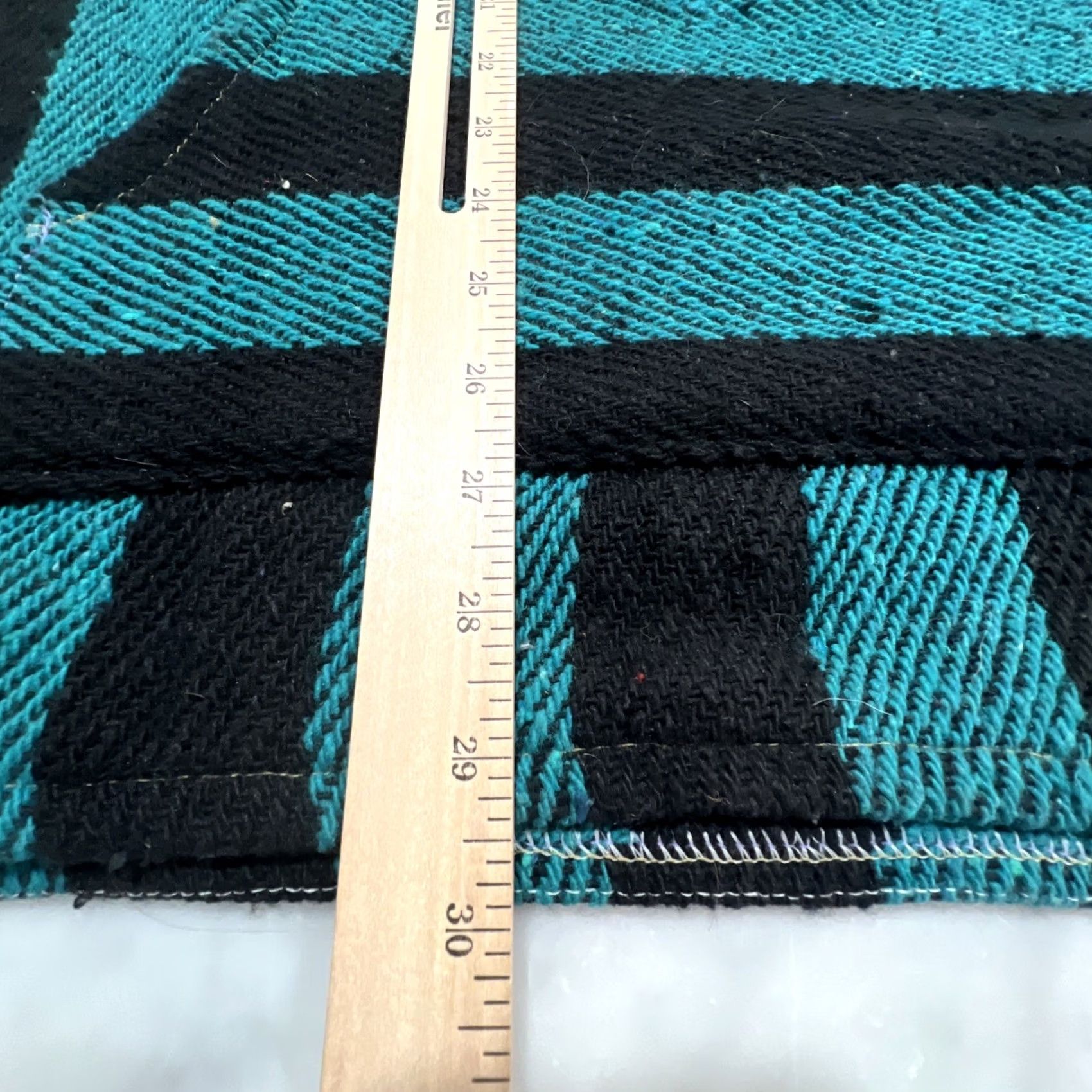 Altea VINTAGE Arti-Lana Hoodie Men XL Pullover Black Teal Striped Beach Hippie Pockets Geometric Tweed Wool Blend Size US XL / EU 56 / 4 - 6 Thumbnail
