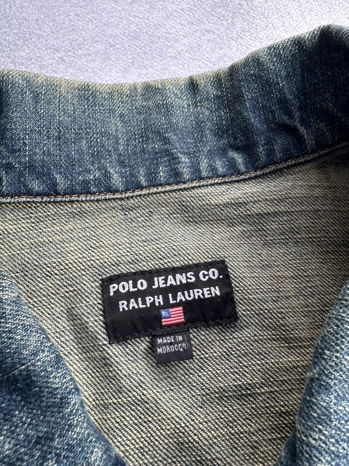 Polo Ralph Lauren Vintage Polo Jeans Ralph Lauren Dirty Denim Jacket Size US XL / EU 56 / 4 - 2 Thumbnail