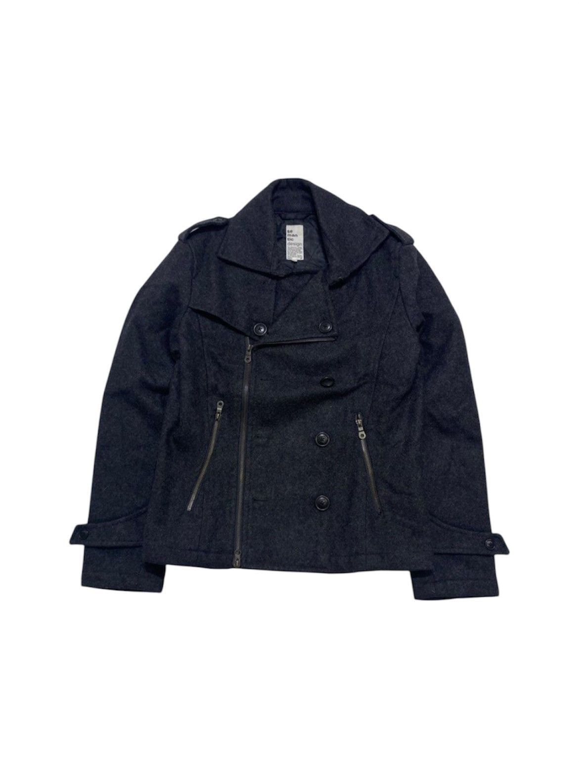 If Six Was Nine × Le Grande Bleu (L.G.B.) × semanticdesign Semantic Design Wool Bikers Jacket Size US L / EU 52-54 / 3 - 1 Thumbnail