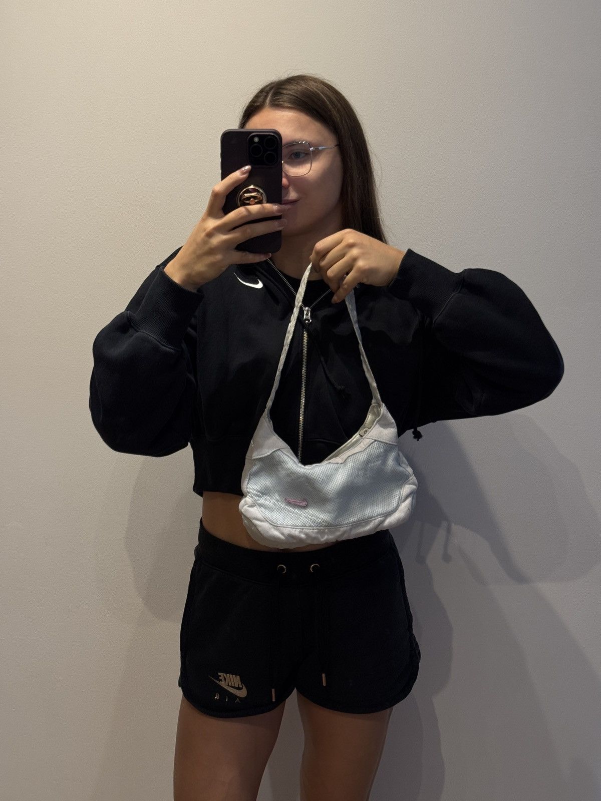 90's Vintage Nike Baguette Y2K Bag in Grey, Women's