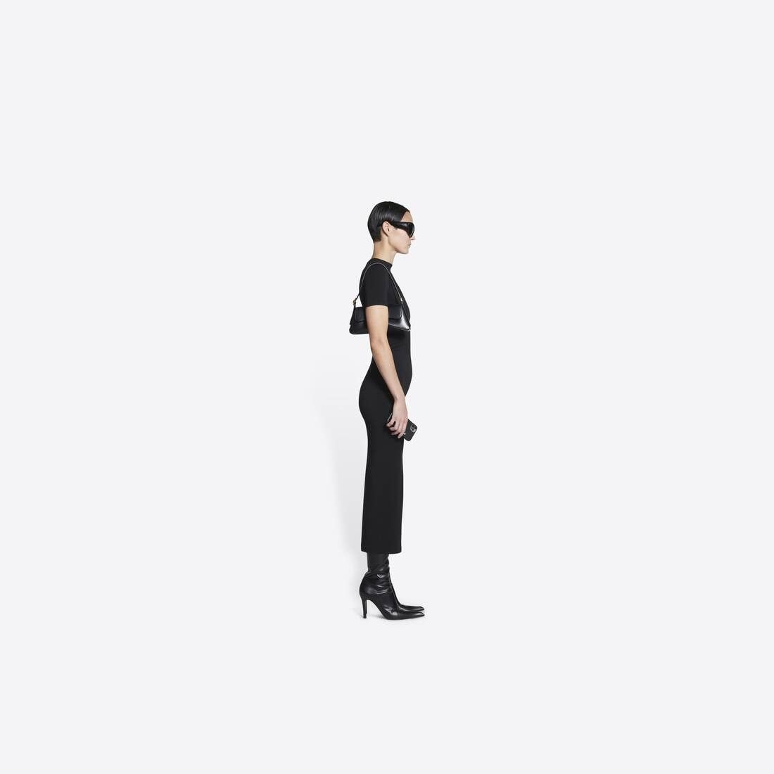 Balenciaga o1mt1gz0924 Superlong Stretch Dress in Black Size S / US 4 / IT 40 - 4 Thumbnail