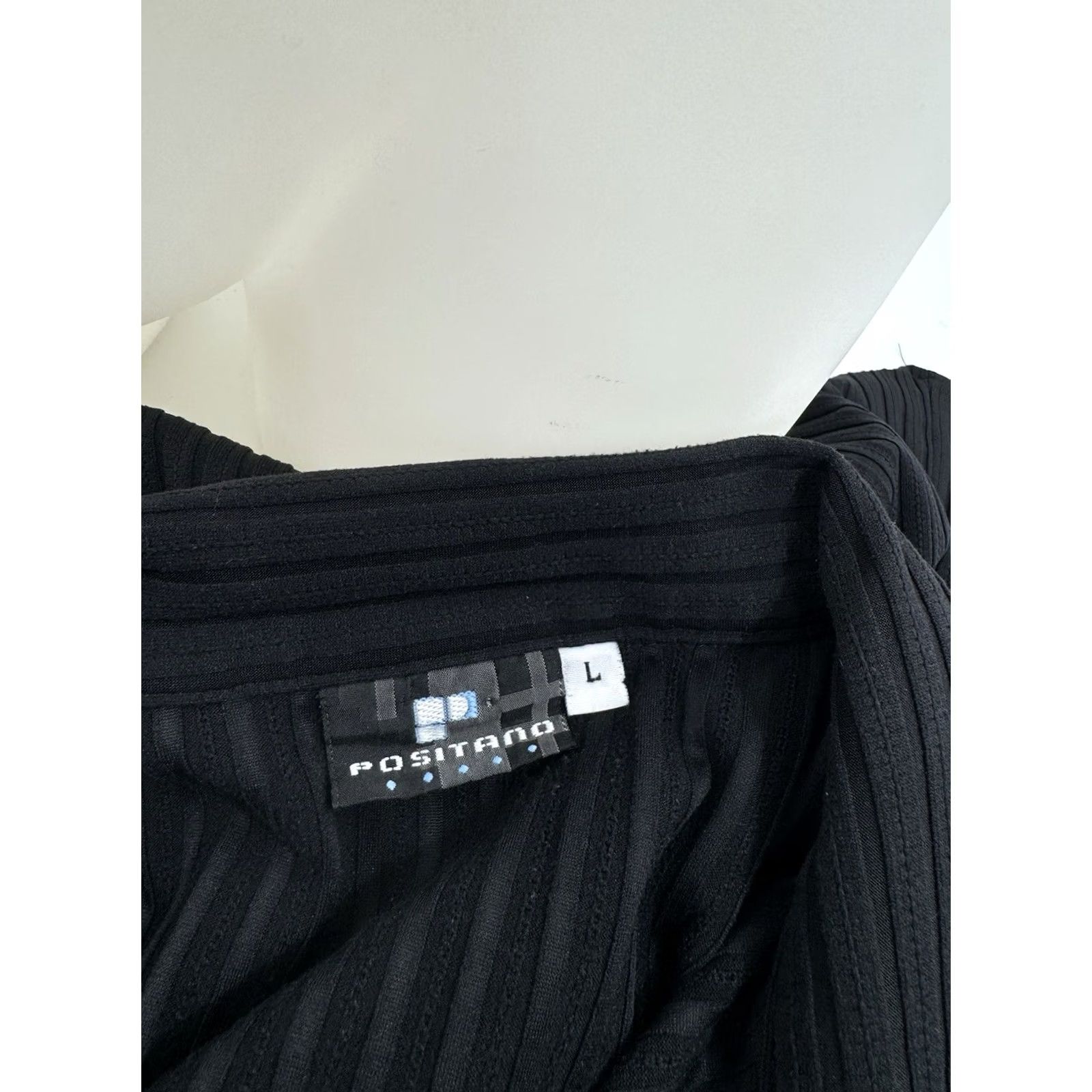 Vintage VINTAGE POSITANO Ribbed Clubbing Shirt L Black Mens Size US L / EU 52-54 / 3 - 4 Thumbnail