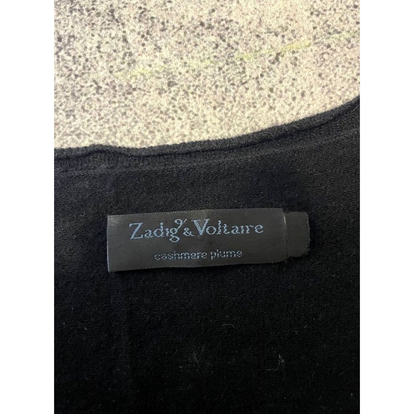 Zadig & Voltaire Zadig & Voltaire Women Top S Black Cashmere Long Sleeve Notch Neck Shirt Regular Size S / US 4 / IT 40 - 3 Thumbnail