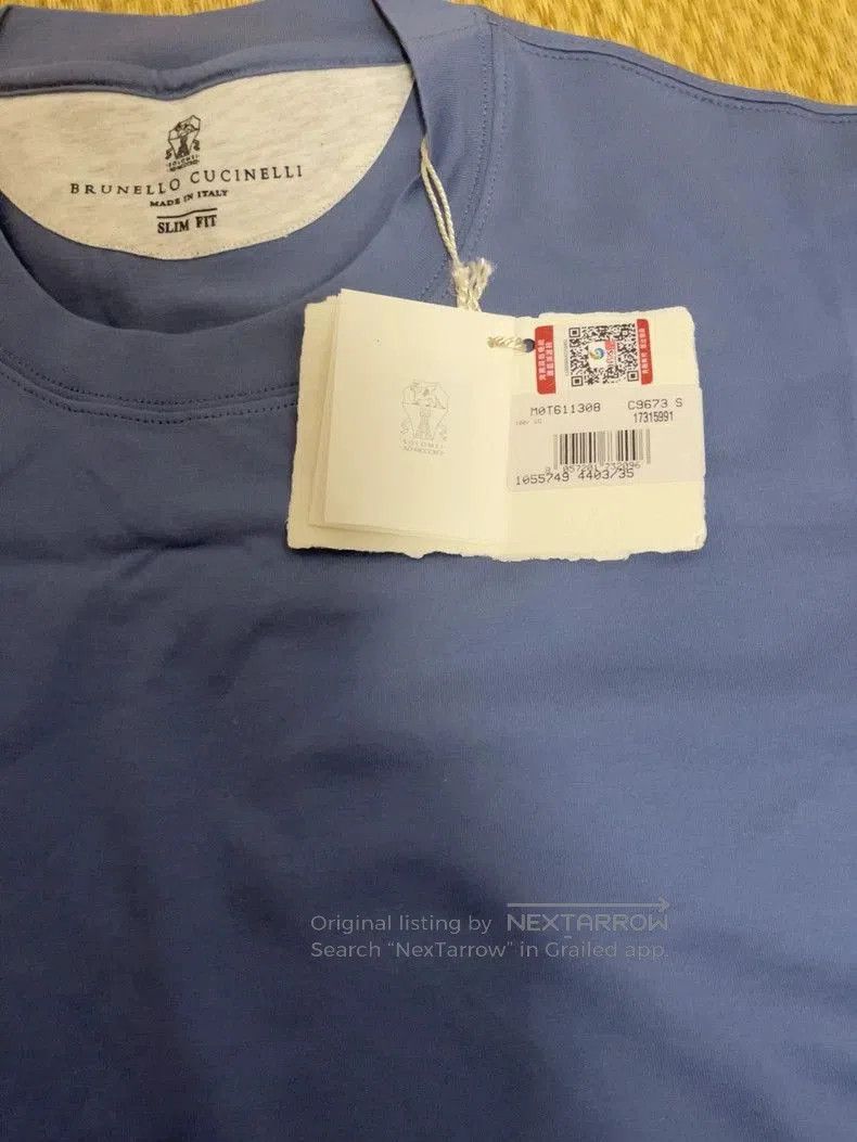 Brunello Cucinelli Brunello Cucinelli Blue Cotton T-shirt. Size US L / EU 52-54 / 3 - 6 Thumbnail