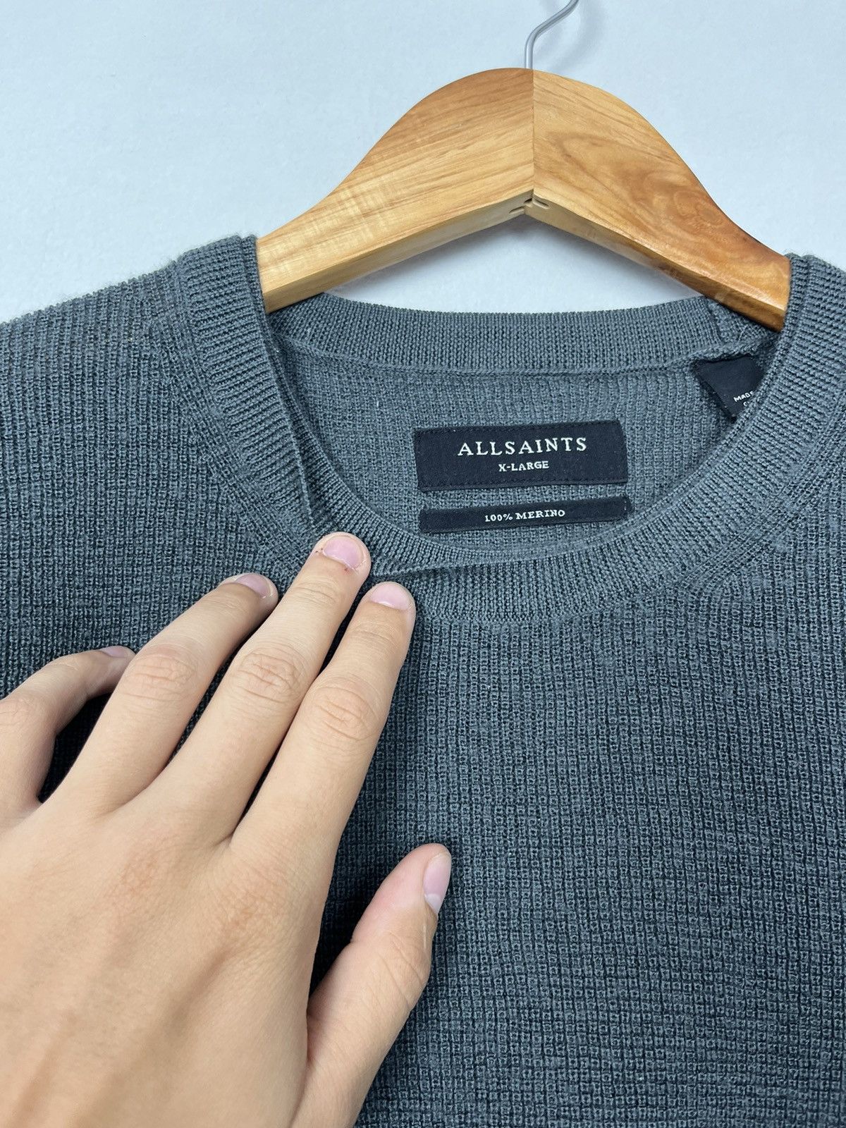 Allsaints Allsaints Ivar Merino Crew Wool Sweater Jumper Size US XL / EU 56 / 4 - 8 Thumbnail