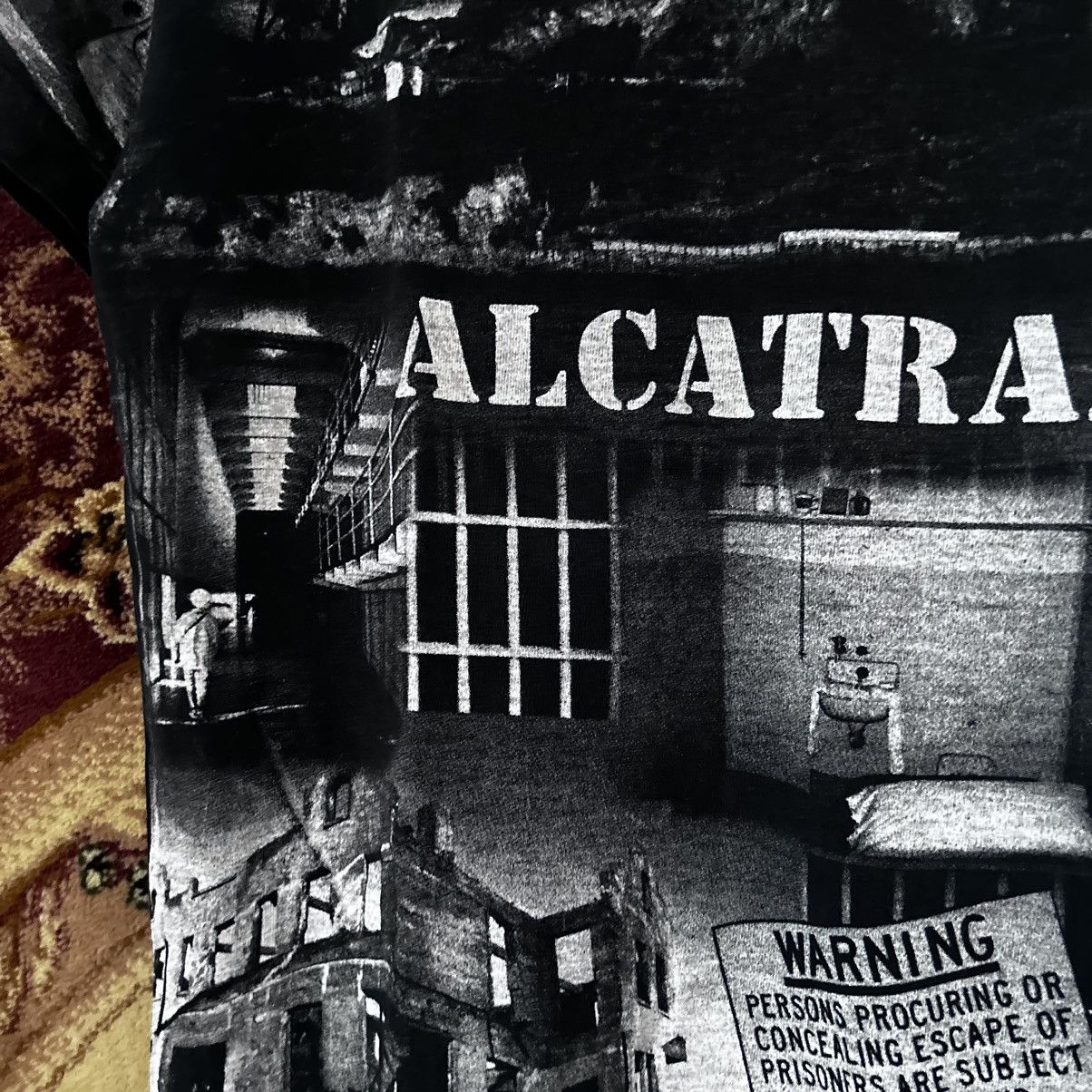 Japanese Brand Vintage All over print PROPERTY OF ALCATRAZ AOP Shirt Size US S / EU 44-46 / 1 - 5 Thumbnail