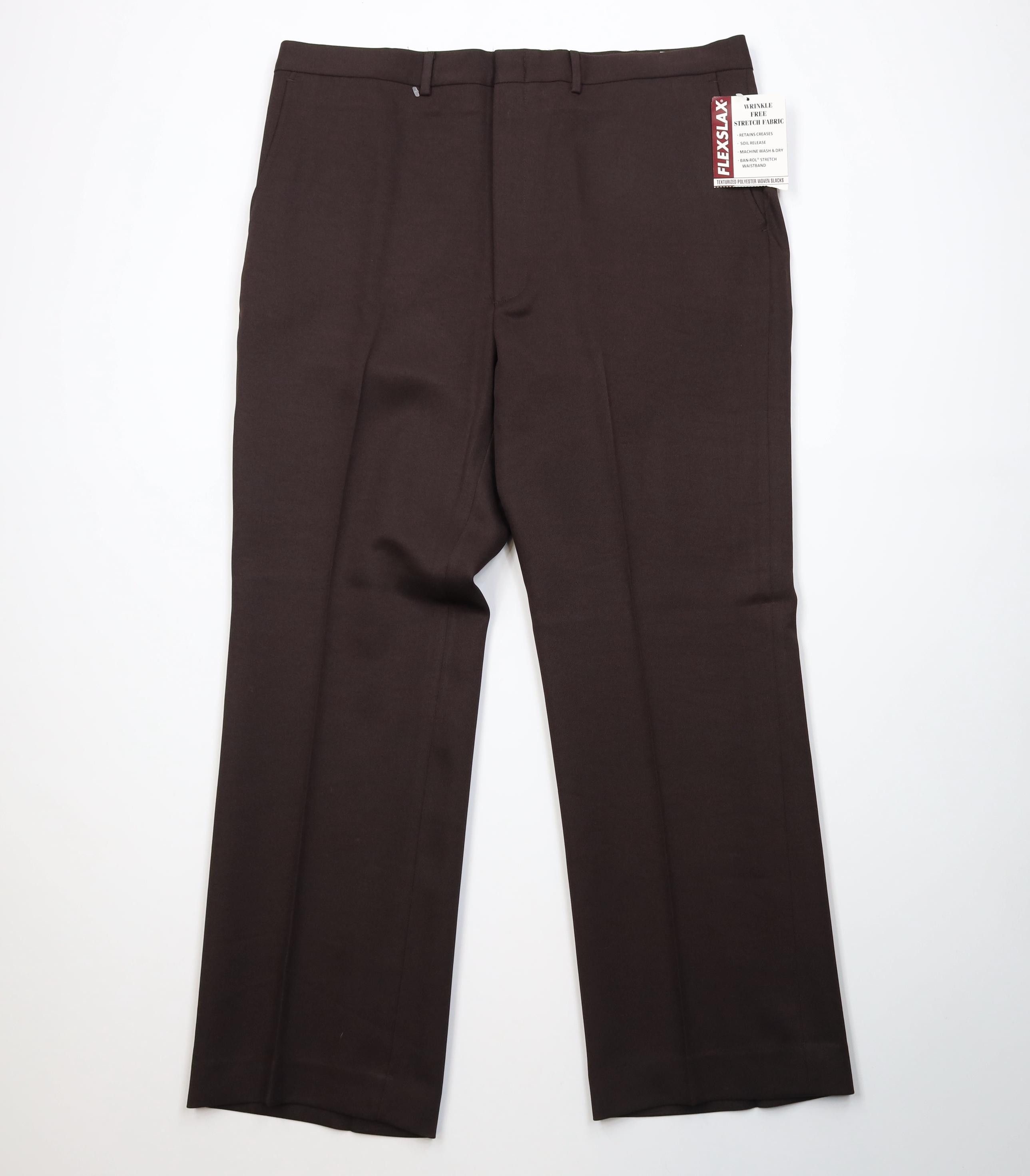 Vintage Deadstock Vintage 70s Streetwear Wide Leg Chino Pants Brown Size US 40 / EU 56 - 1 Thumbnail