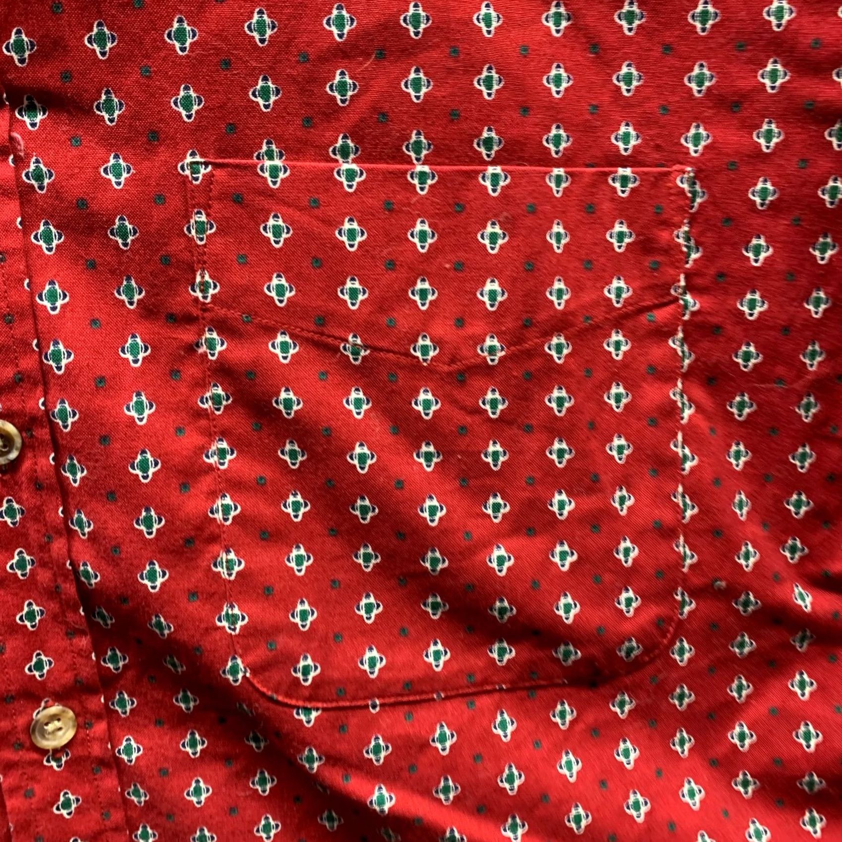Vintage Links Shirt Adult Large Red Diamond Casual Button Up Golfing Cotton Mens Light Size US L / EU 52-54 / 3 - 3 Thumbnail