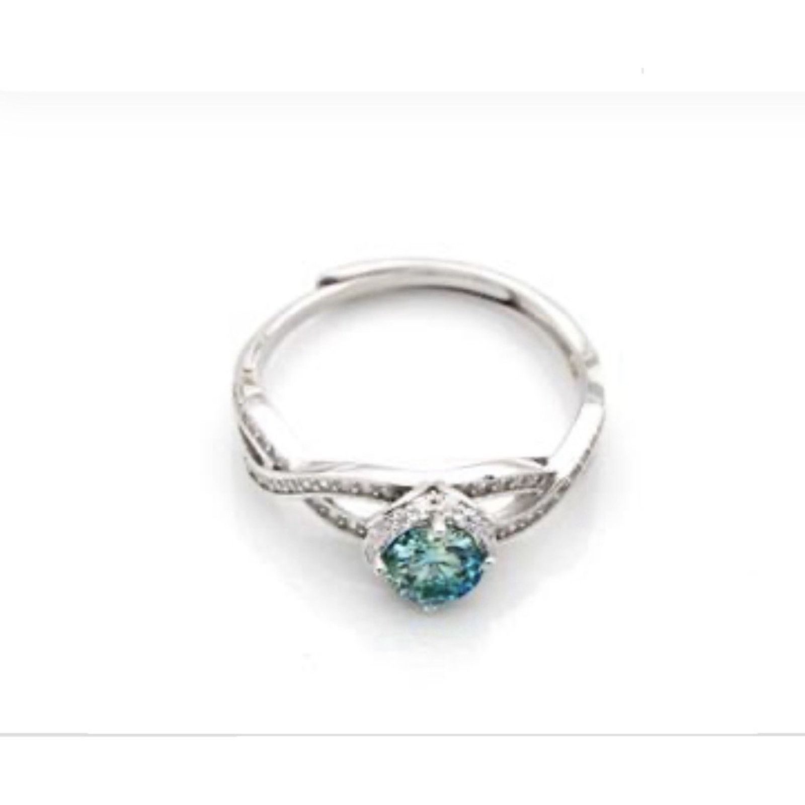 Other Exquisite 0.5ct Mystic Moissanite Halo Ring VVS1 Adjustable Size ONE SIZE - 2 Thumbnail
